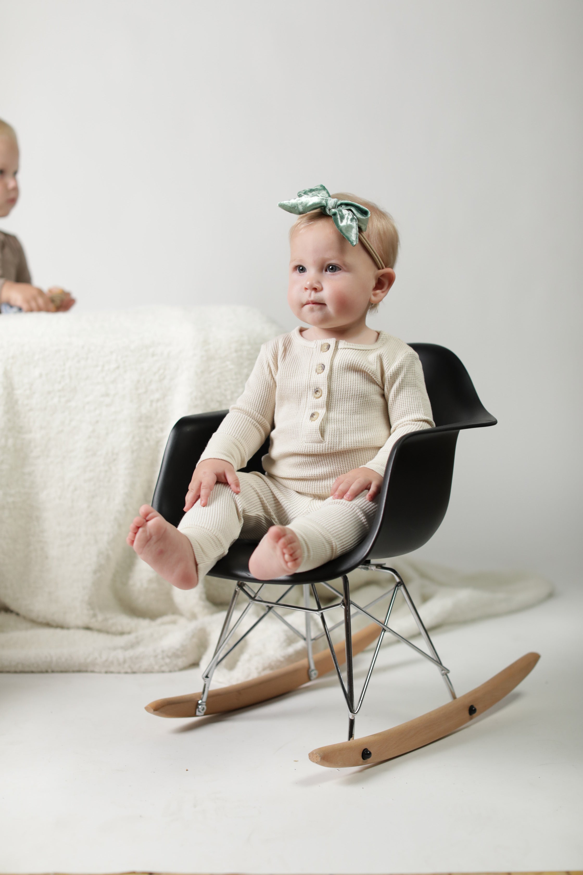 Beatrice || Thermal Baby Long Sleeve Henley Top And Bottom Set