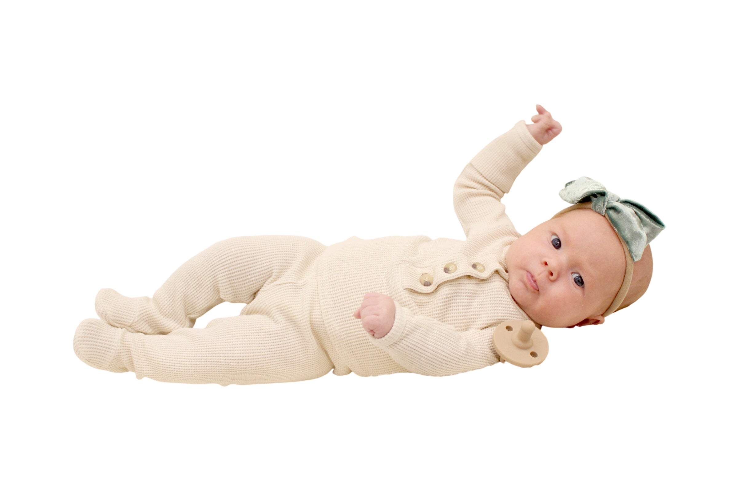 Beatrice || Thermal Infant Long Sleeve Henley Top And Bottom Set