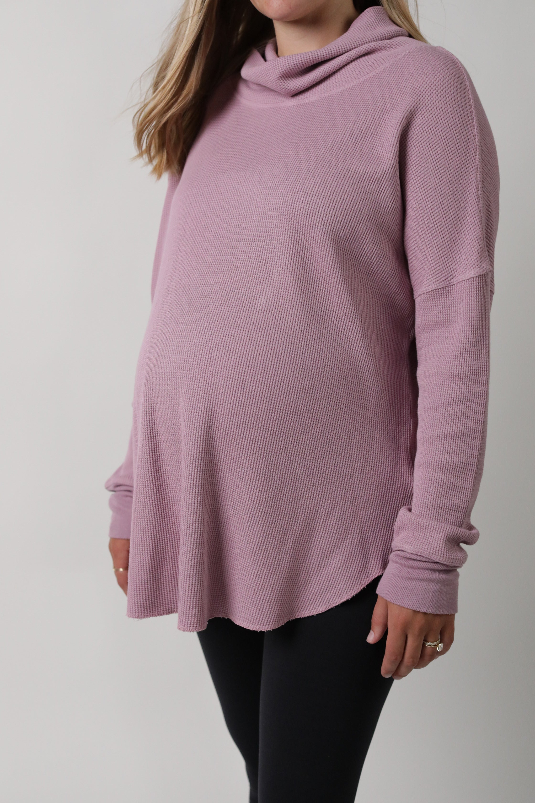 Delilah || Thermal Long Sleeve Cowl Neck Maternity Top