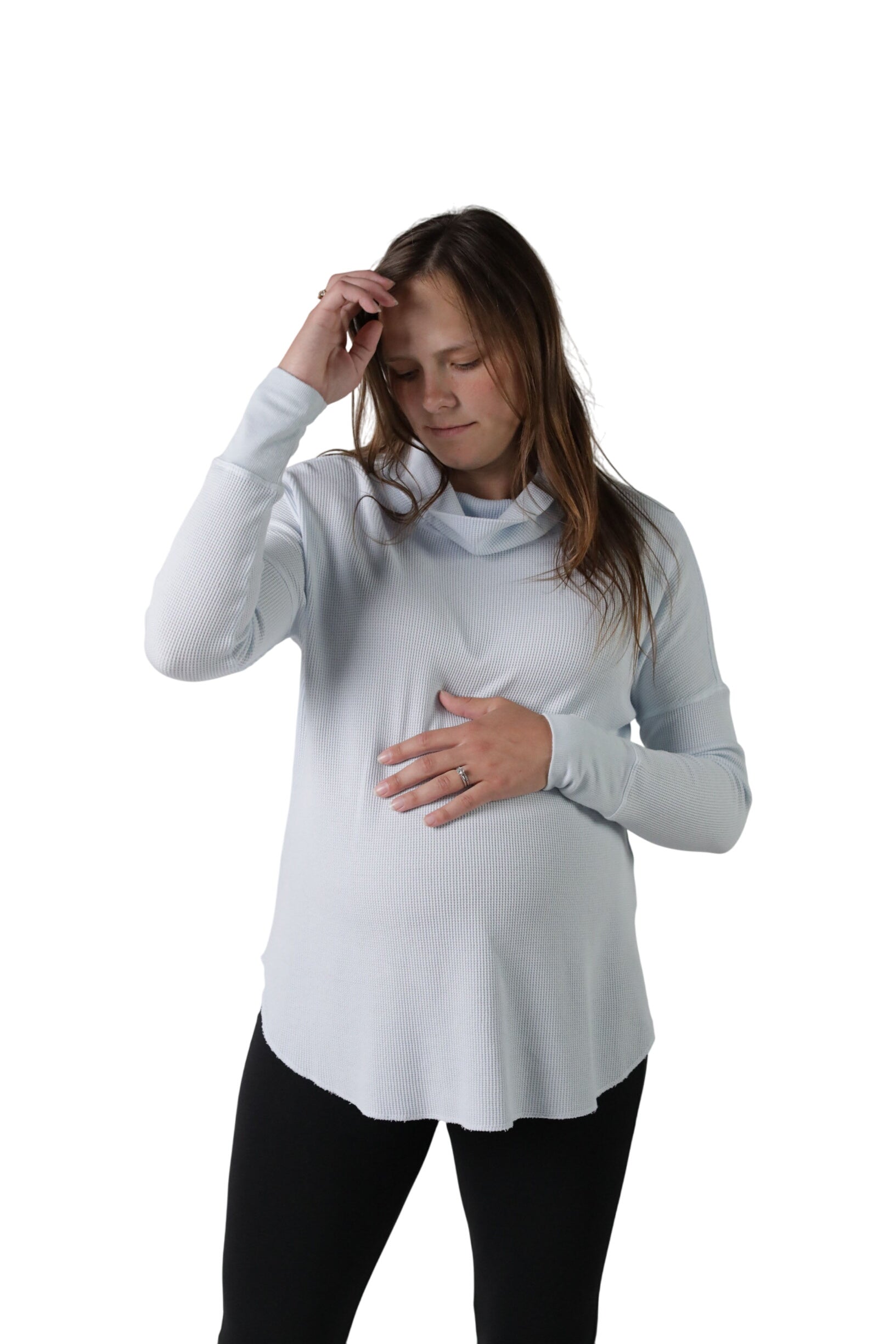 Delilah || Thermal Long Sleeve Cowl Neck Maternity Top