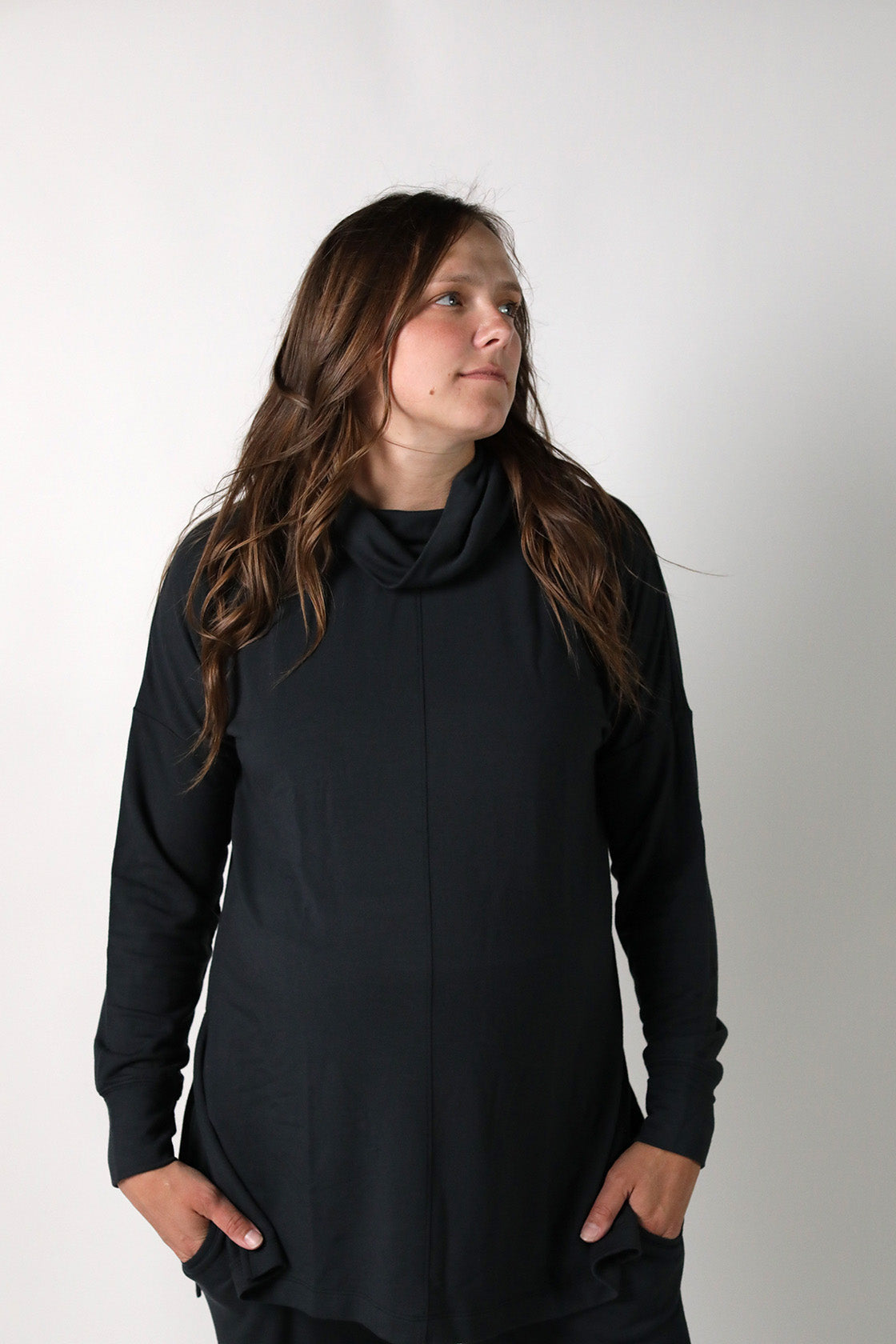 Ruby || Modal Spandex Maternity Loungewear Long Sleeve Cowl Top