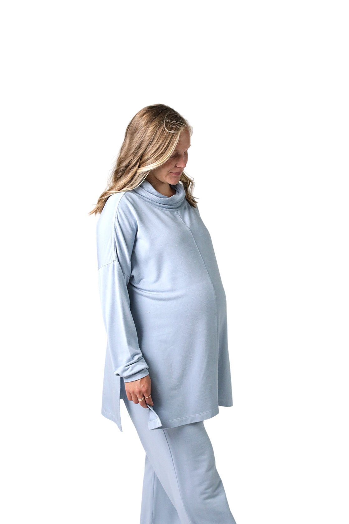 Ruby || Modal Spandex Maternity Loungewear Long Sleeve Cowl Top