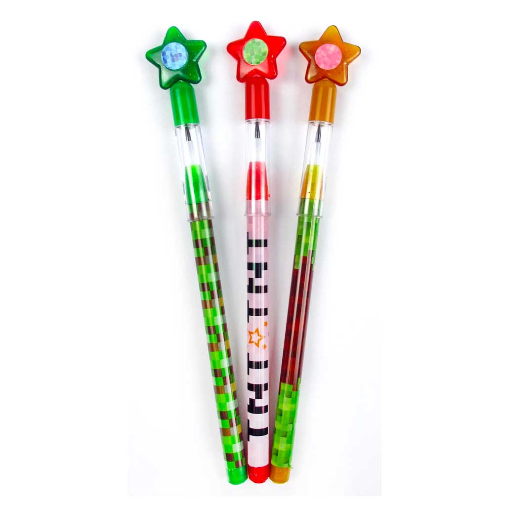 Pixels Mine Crafter Themed Multi Point Pencils