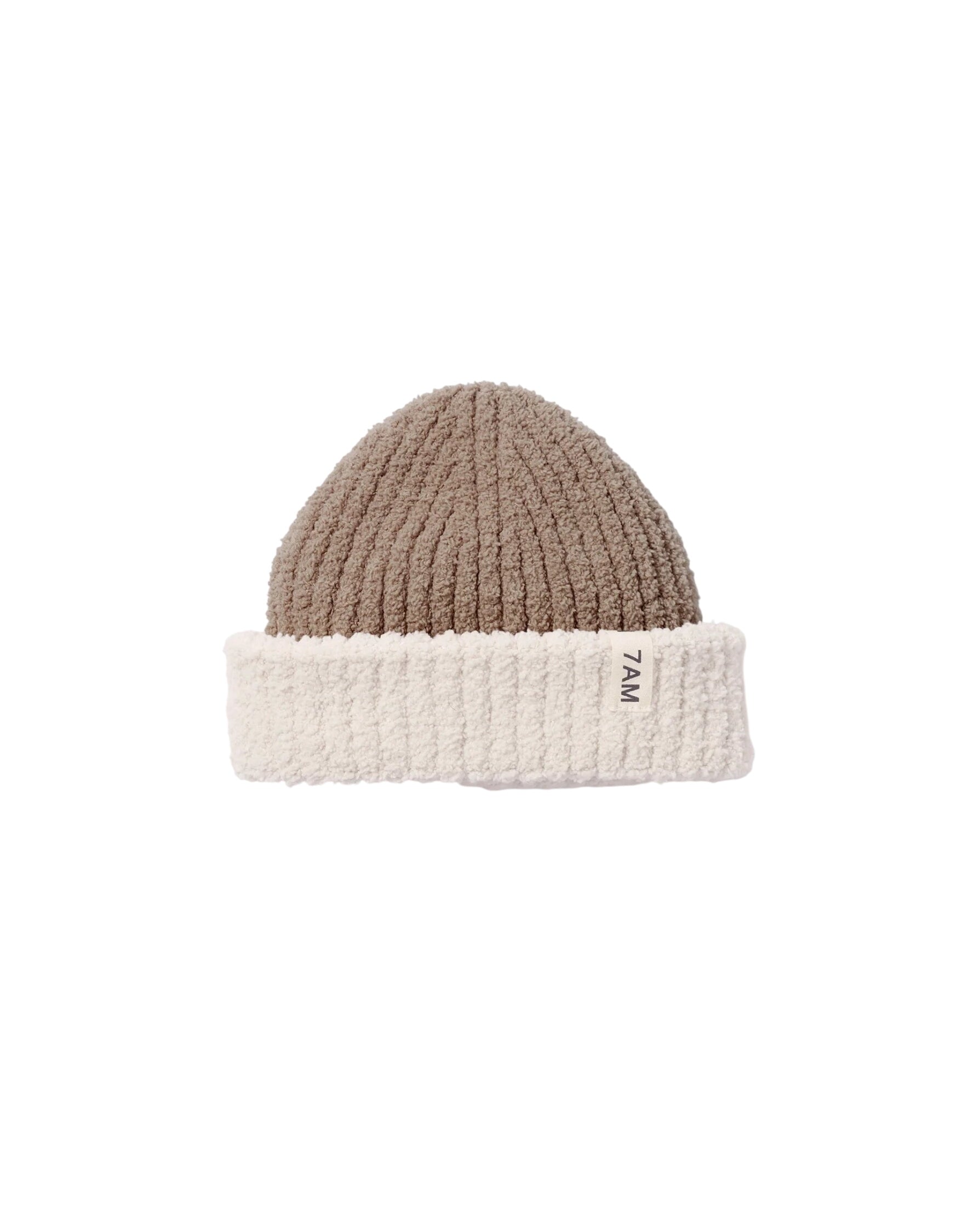 2-tone Ribbed Beanie - Fuzzy