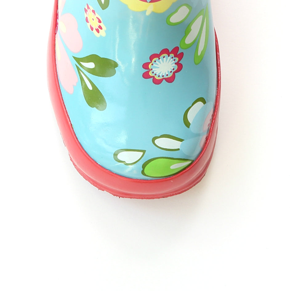 Blue Floral Rain Boot