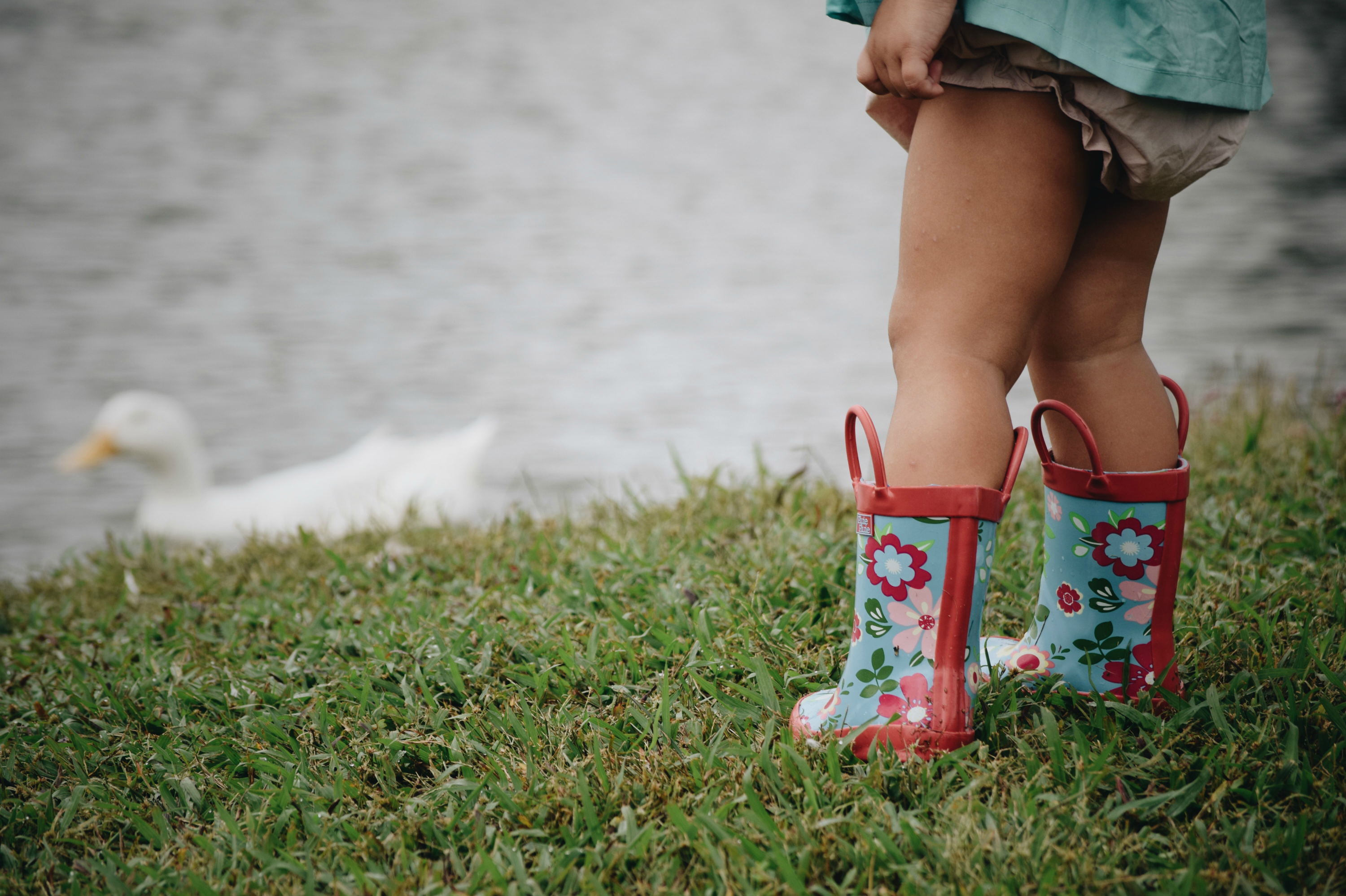 Blue Floral Rain Boot