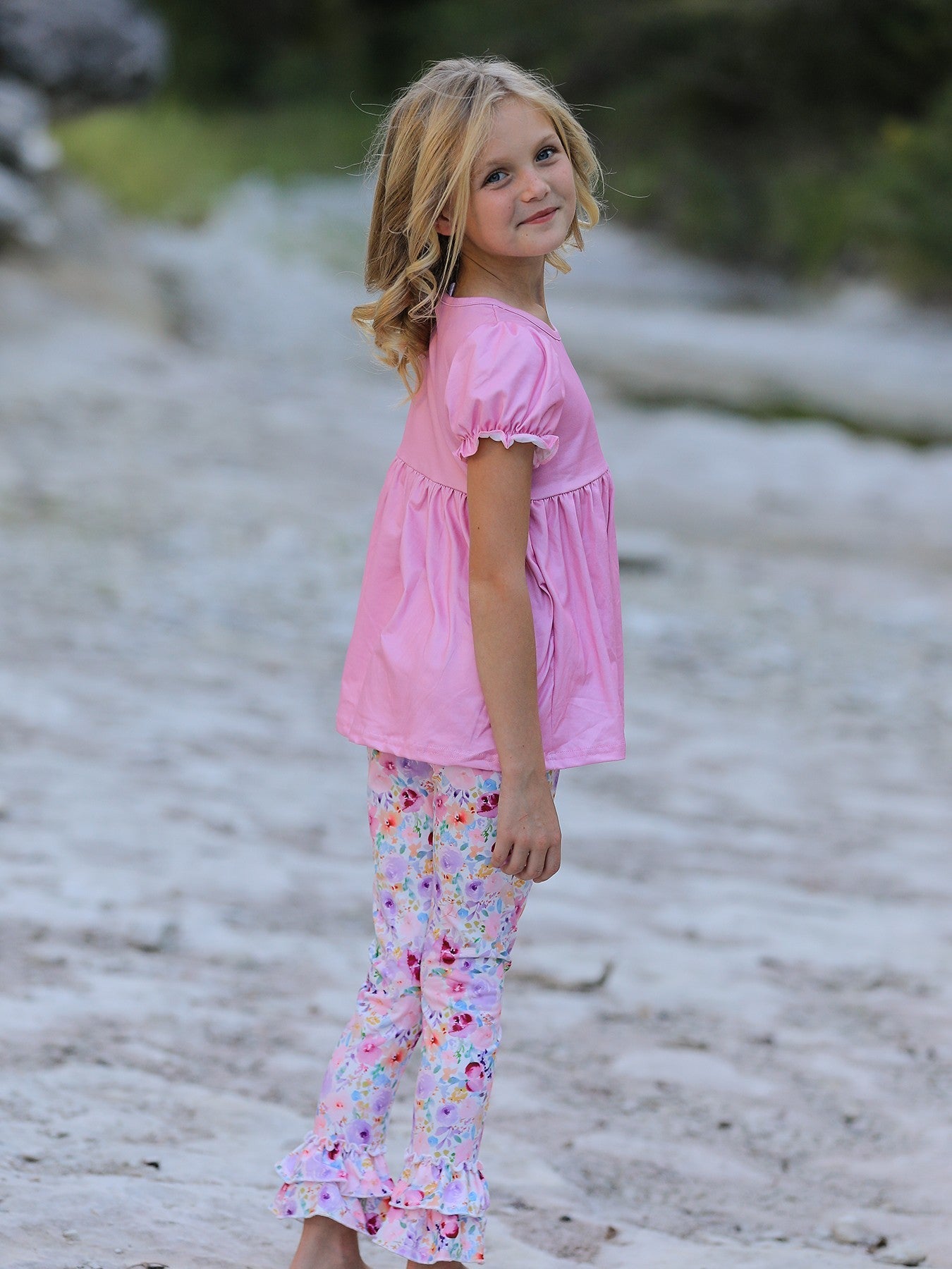 Pink Girls Farm Animals Bell Bottoms Outfit