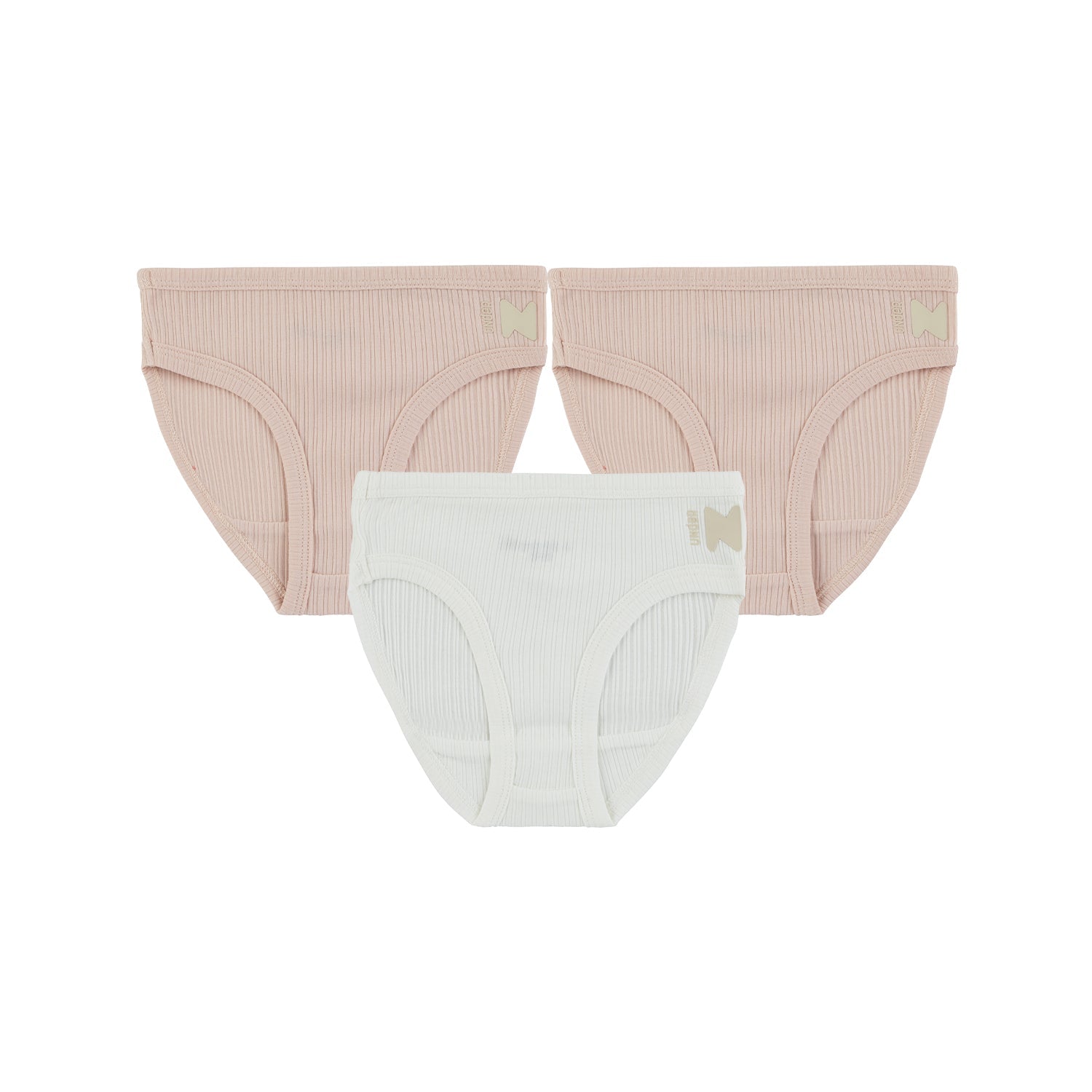 Ribbed Mauve + White (3 Panties)