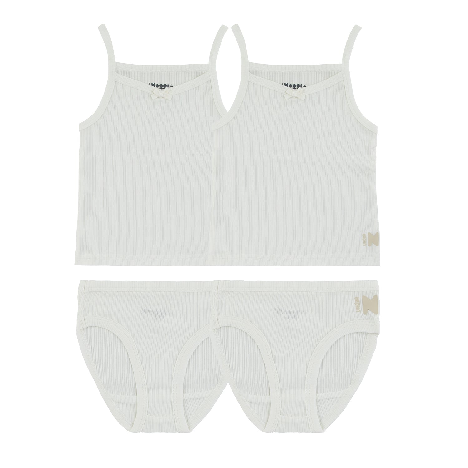 Ribbed White, Girl (2 Sets)