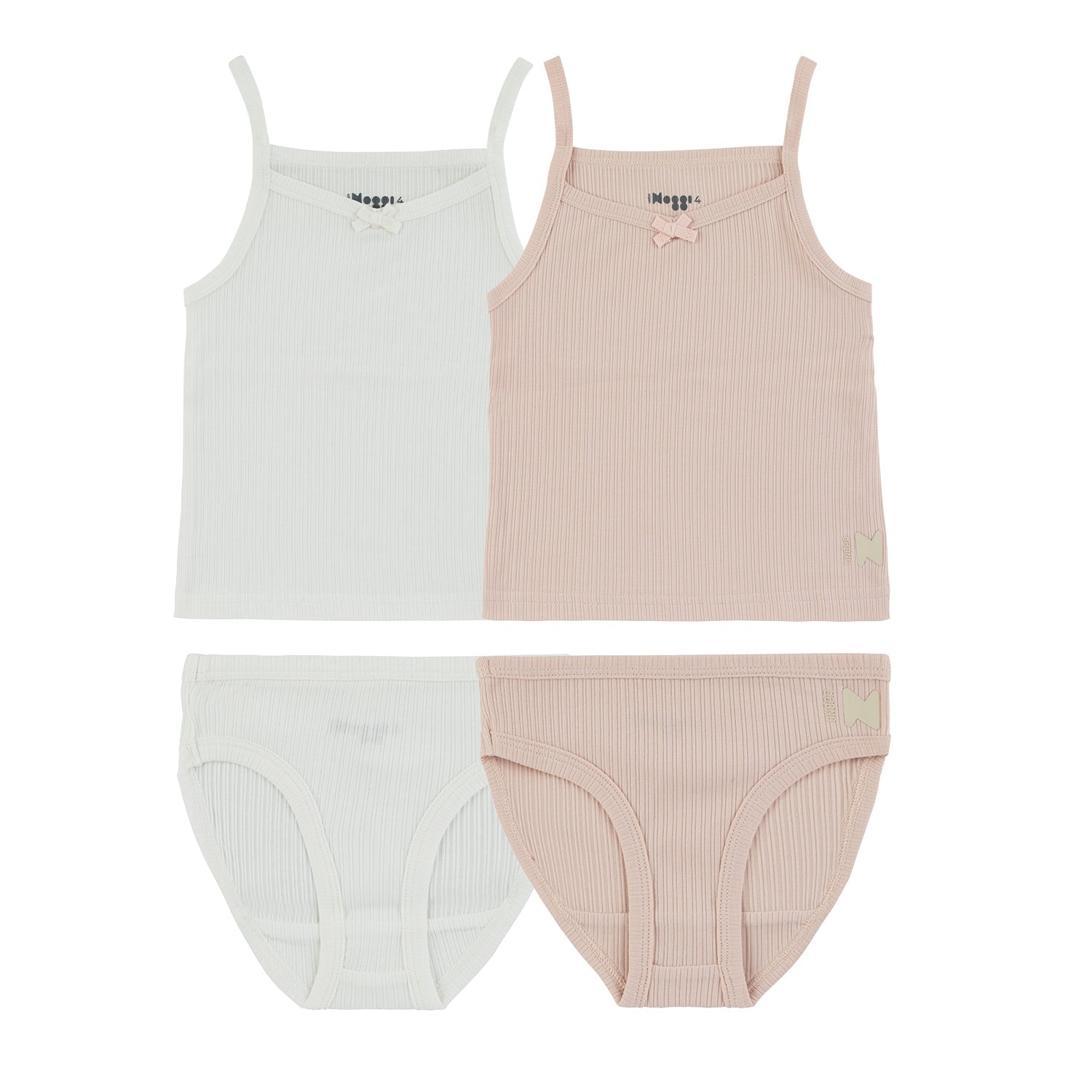 Ribbed Mauve + White (2 Sets)