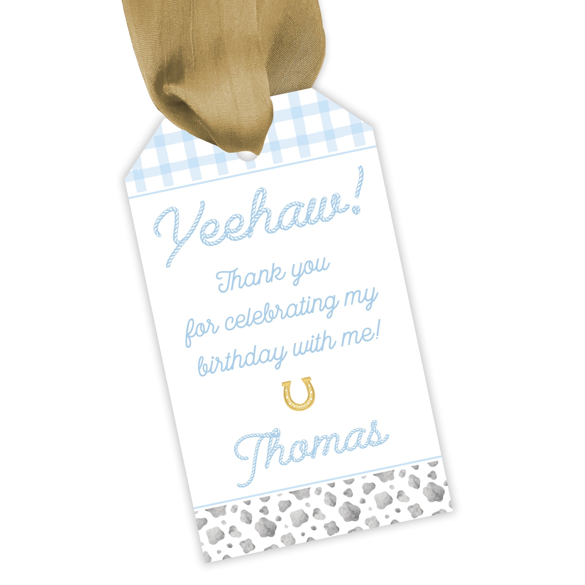 Rodeo Party Favor Tag