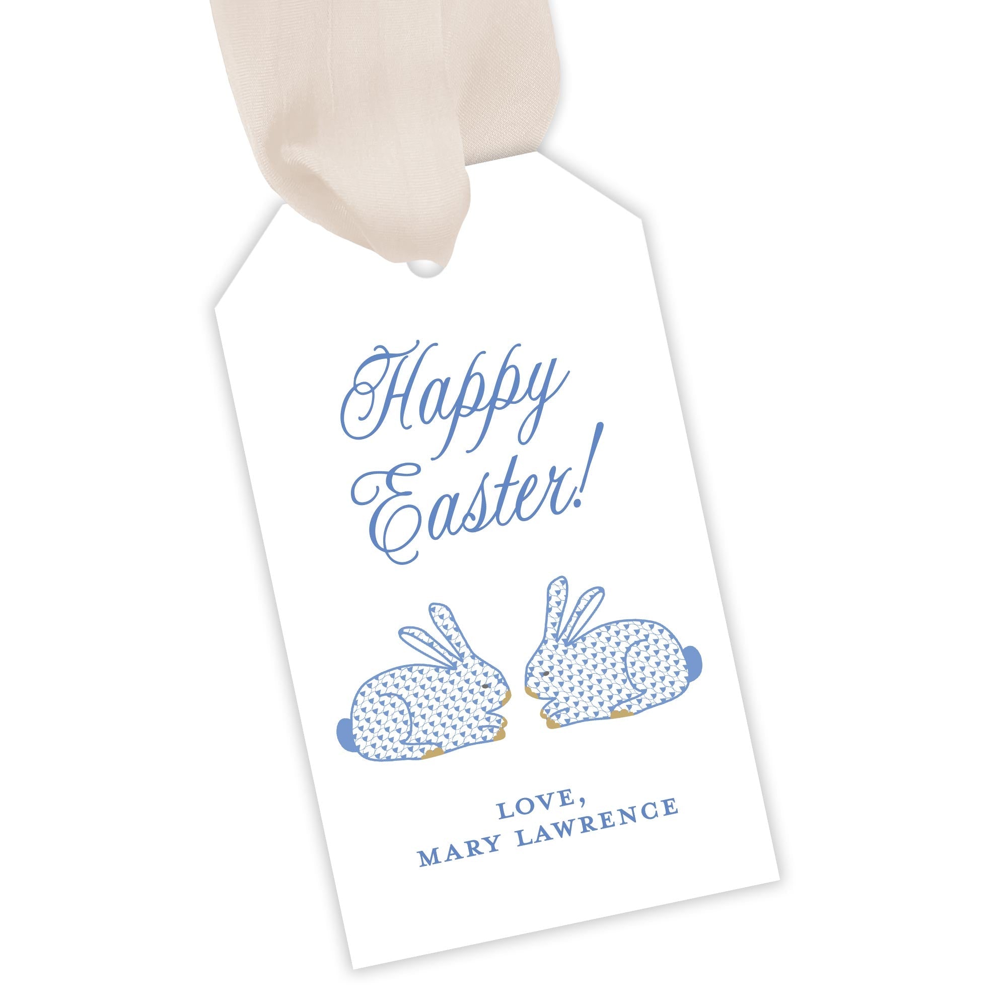 Blue Herend Bunny Easter Tag