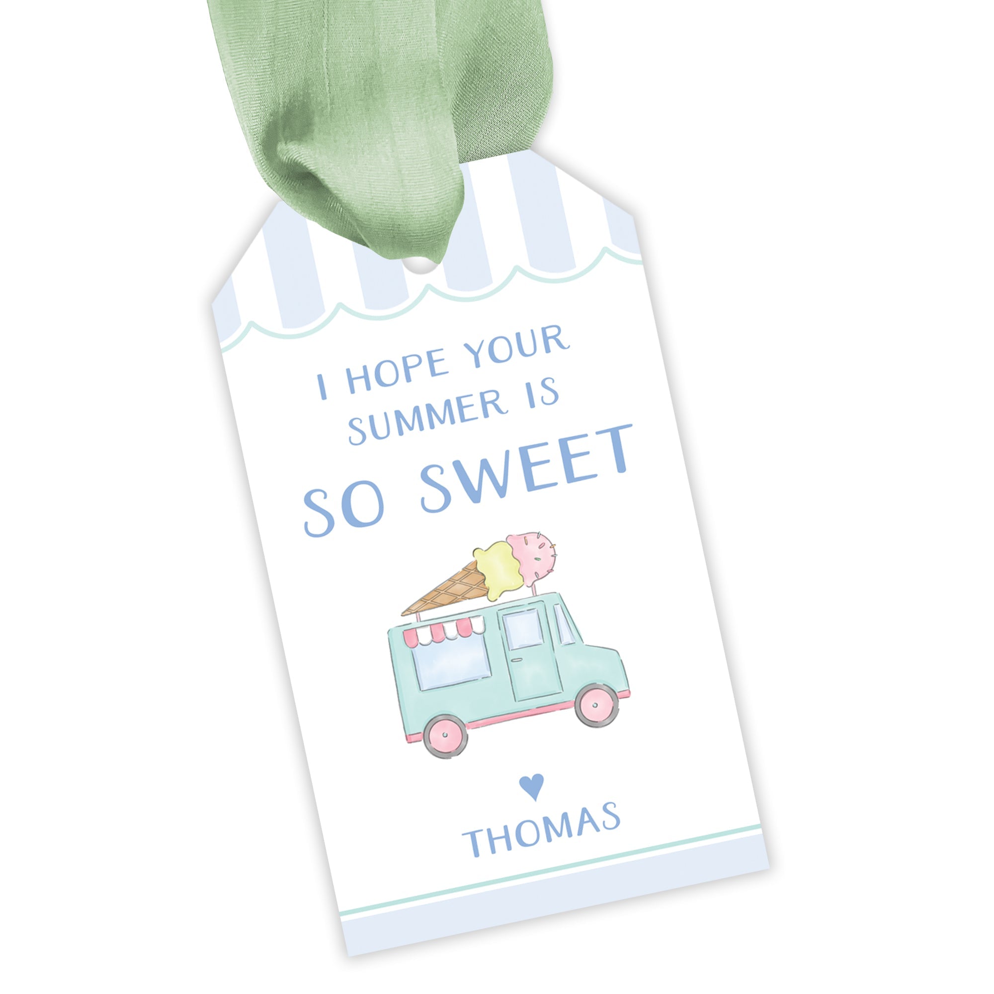 Ice Cream Truck Blue Gift Tag