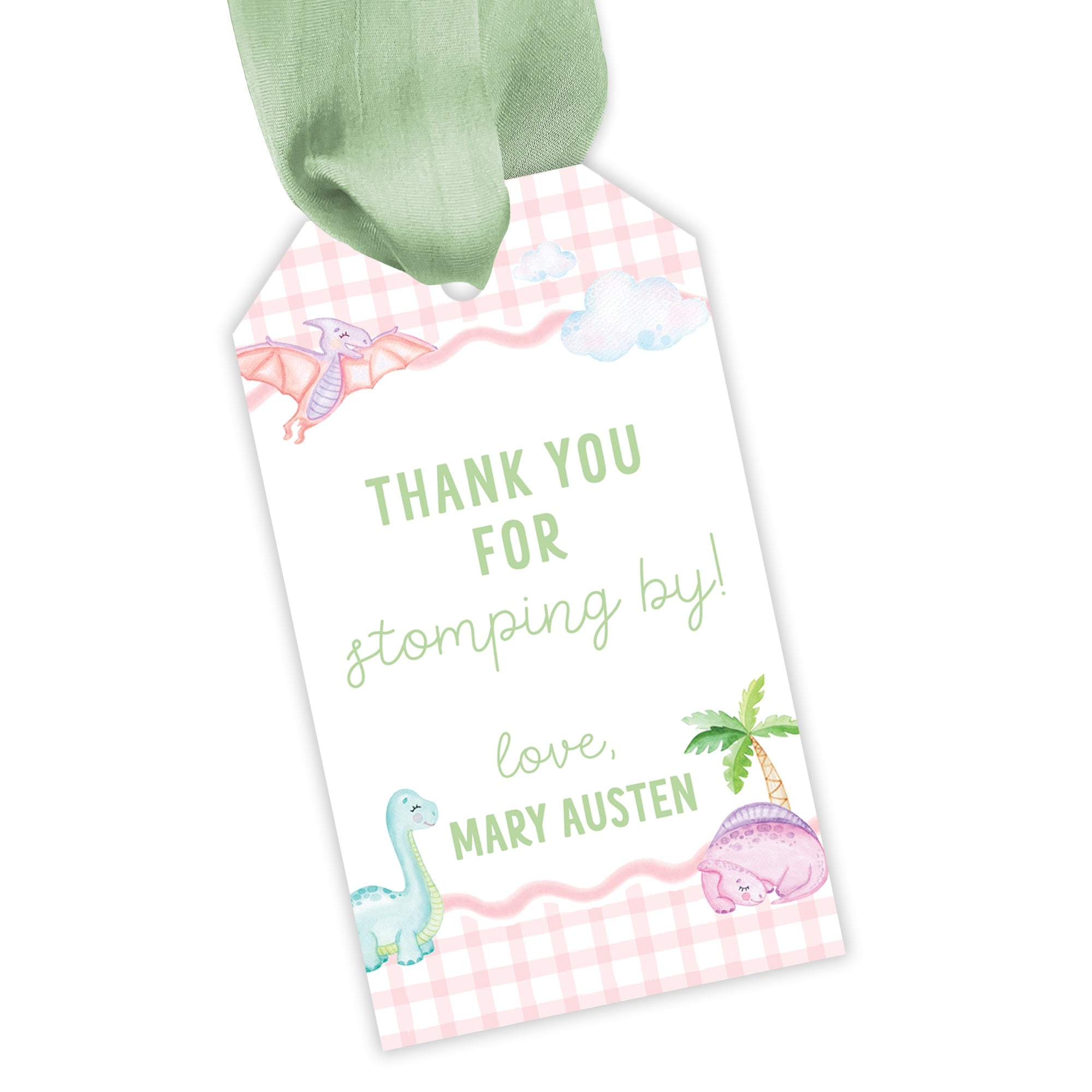 Dinosaur Party Favor Tag