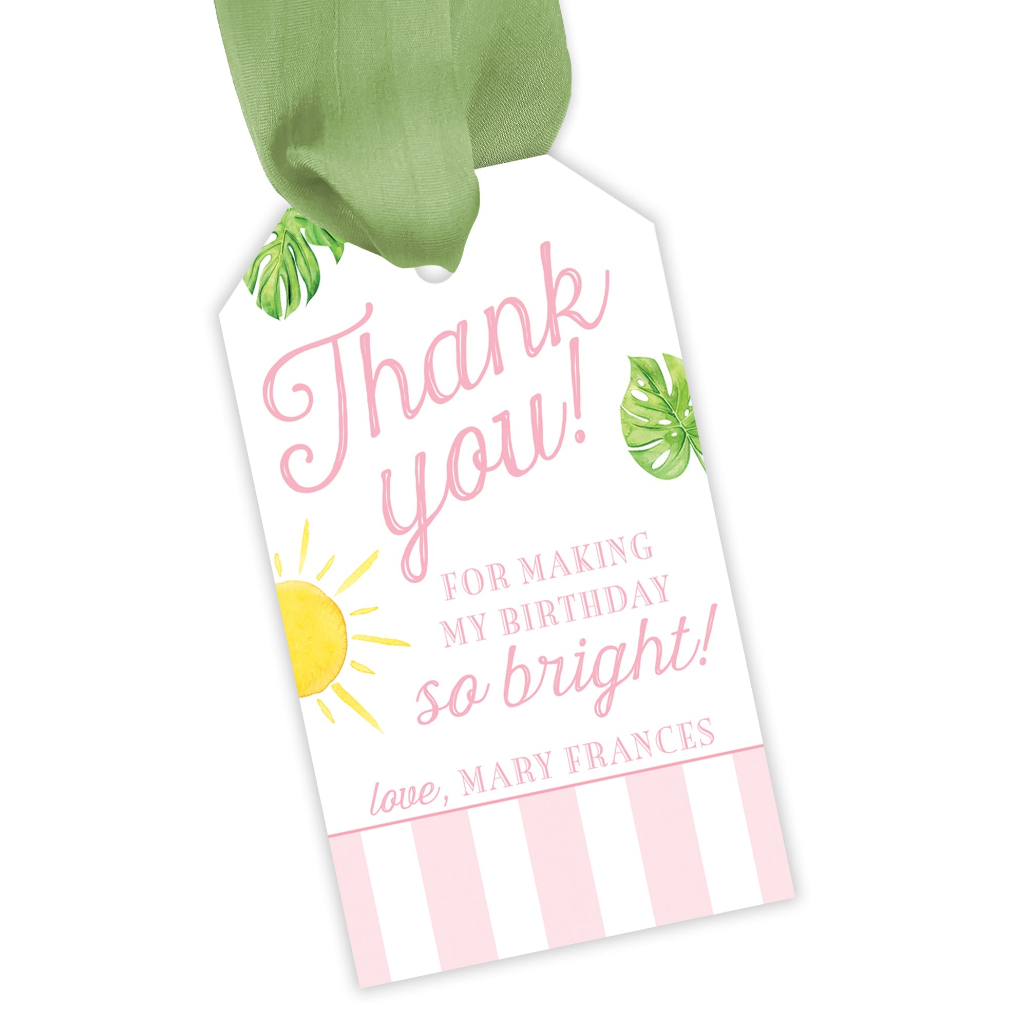Cabana Stripe Party Favor Tag