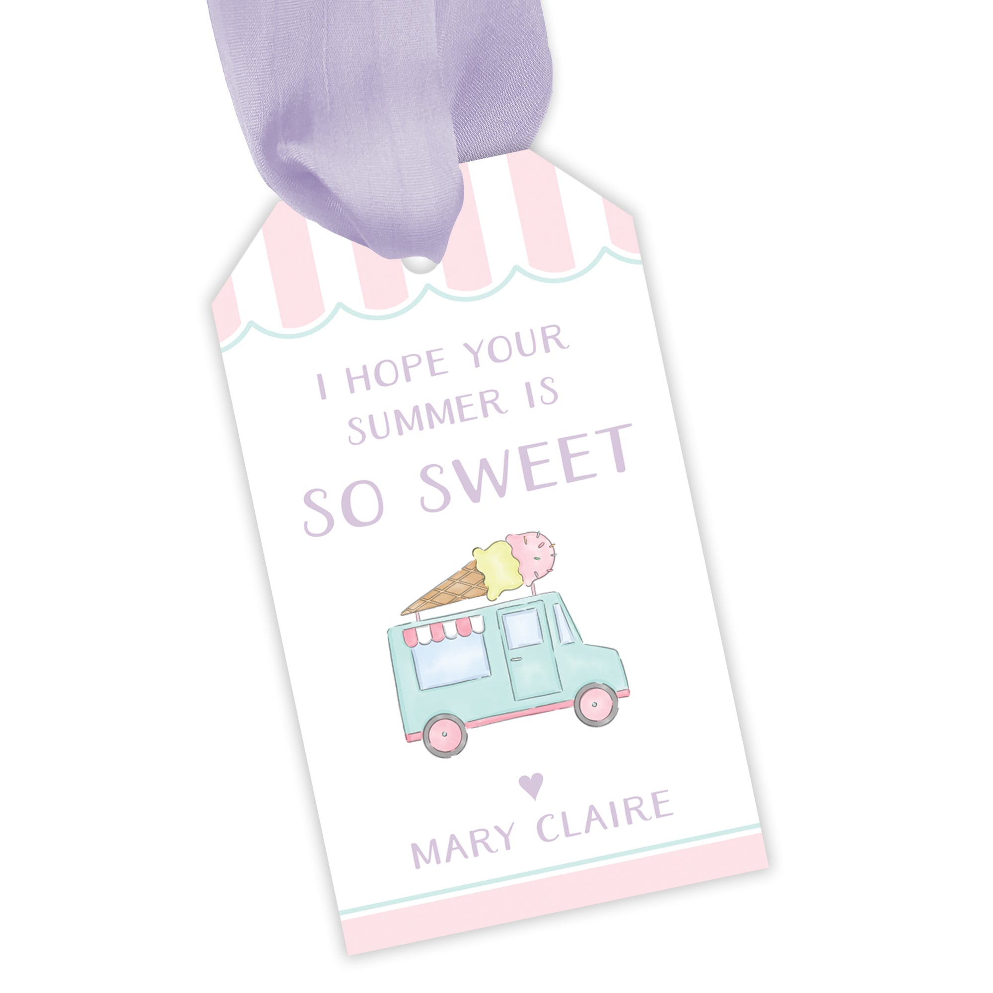 Ice Cream Truck Pink Gift Tag