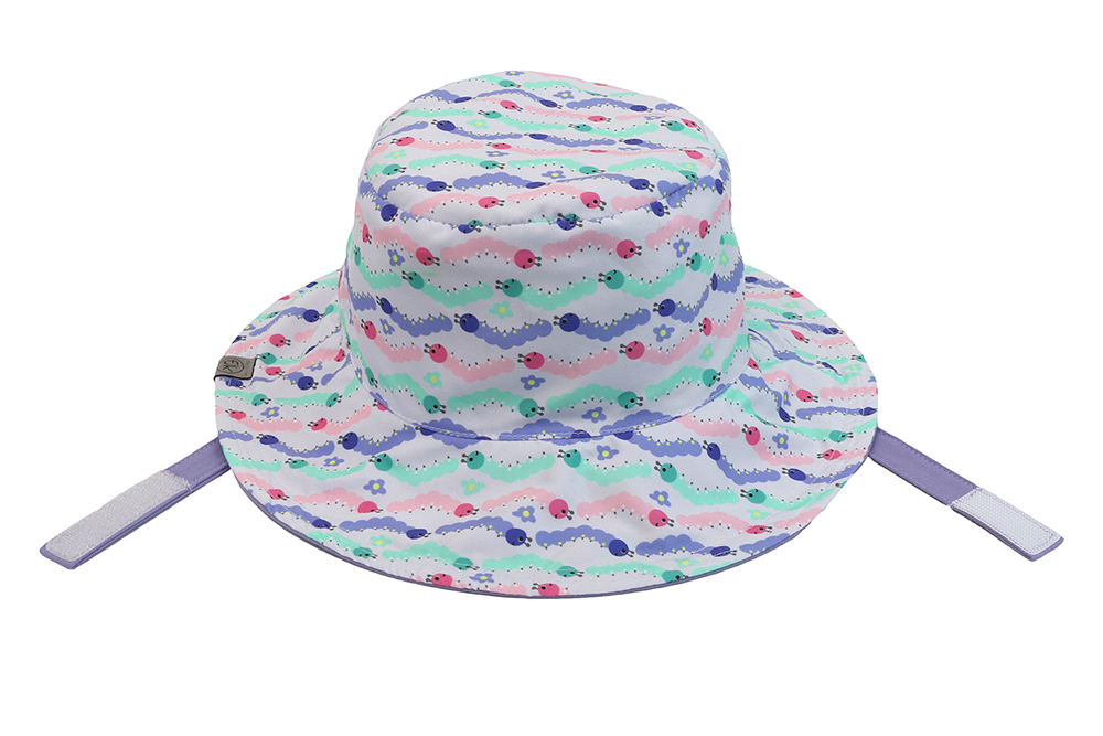 Baby/kids Reversible Mixed Sun Hat - Caterpillar