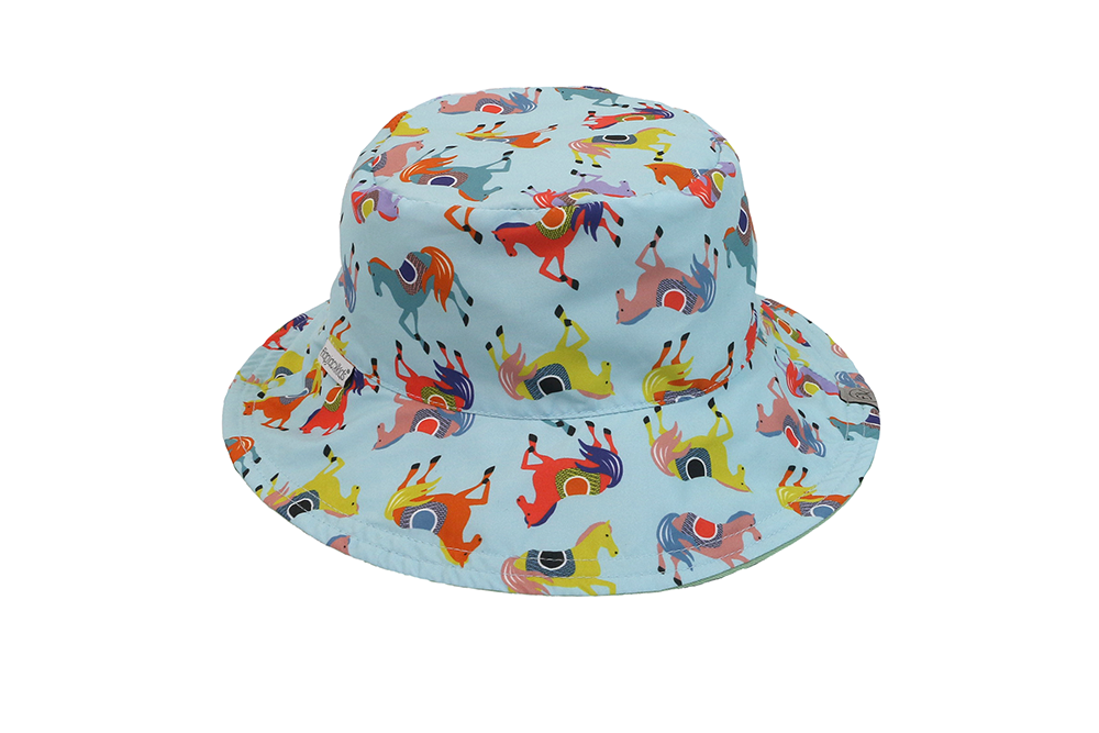 Baby/kids Reversible Mixed Sun Hat - Horses