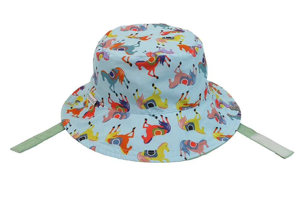 Baby/kids Reversible Mixed Sun Hat - Horses
