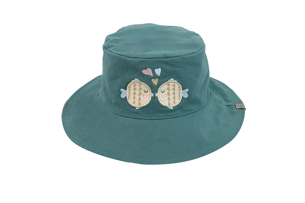 Baby/kids Reversible Mixed Sun Hat - Kissing Fish