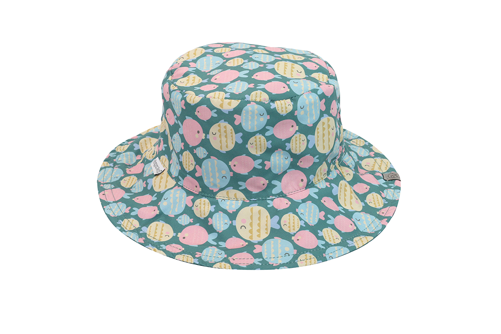 Baby/kids Reversible Mixed Sun Hat - Kissing Fish