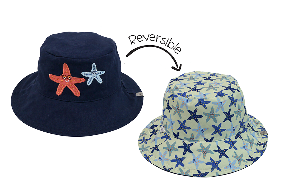 Baby/kids Reversible Mixed Sun Hat - Starfish