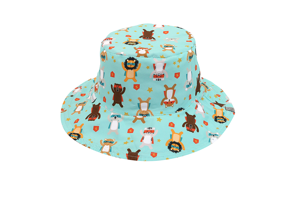 Baby/kids Reversible Mixed Sun Hat - Animal Superhero