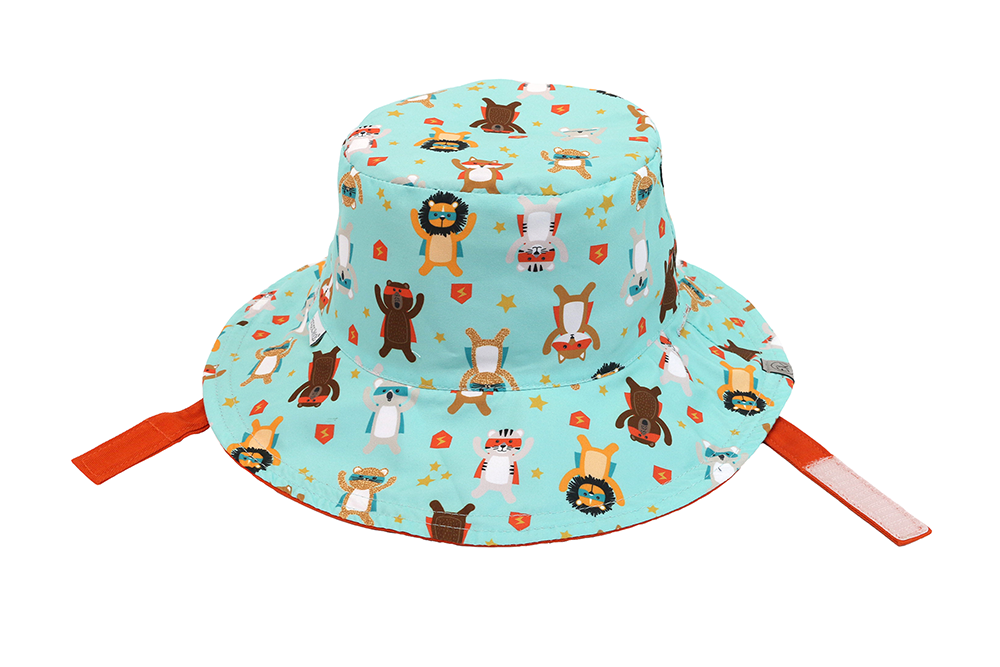 Baby/kids Reversible Mixed Sun Hat - Animal Superhero