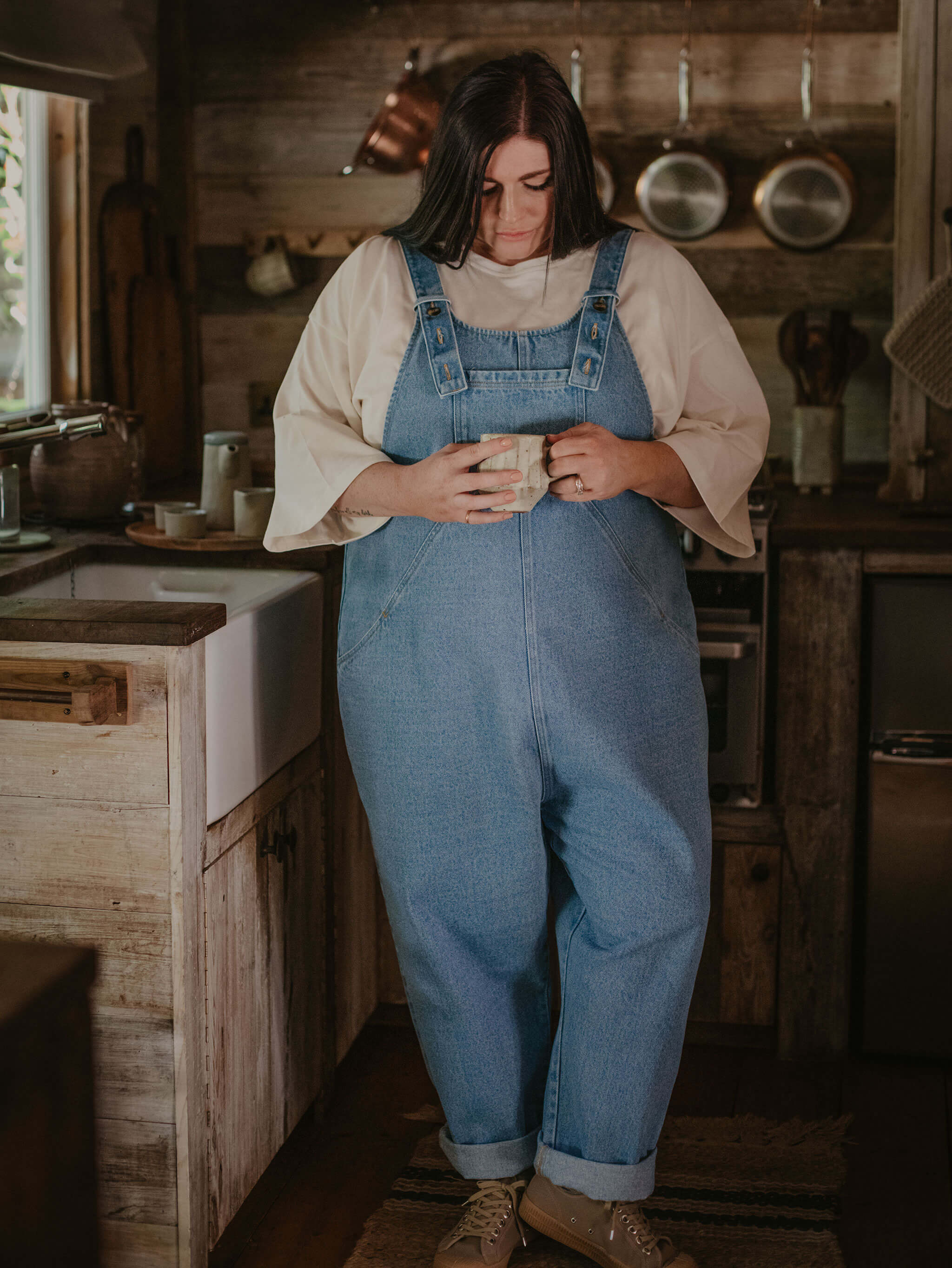 The Oversized Denim Dungaree - Women's
