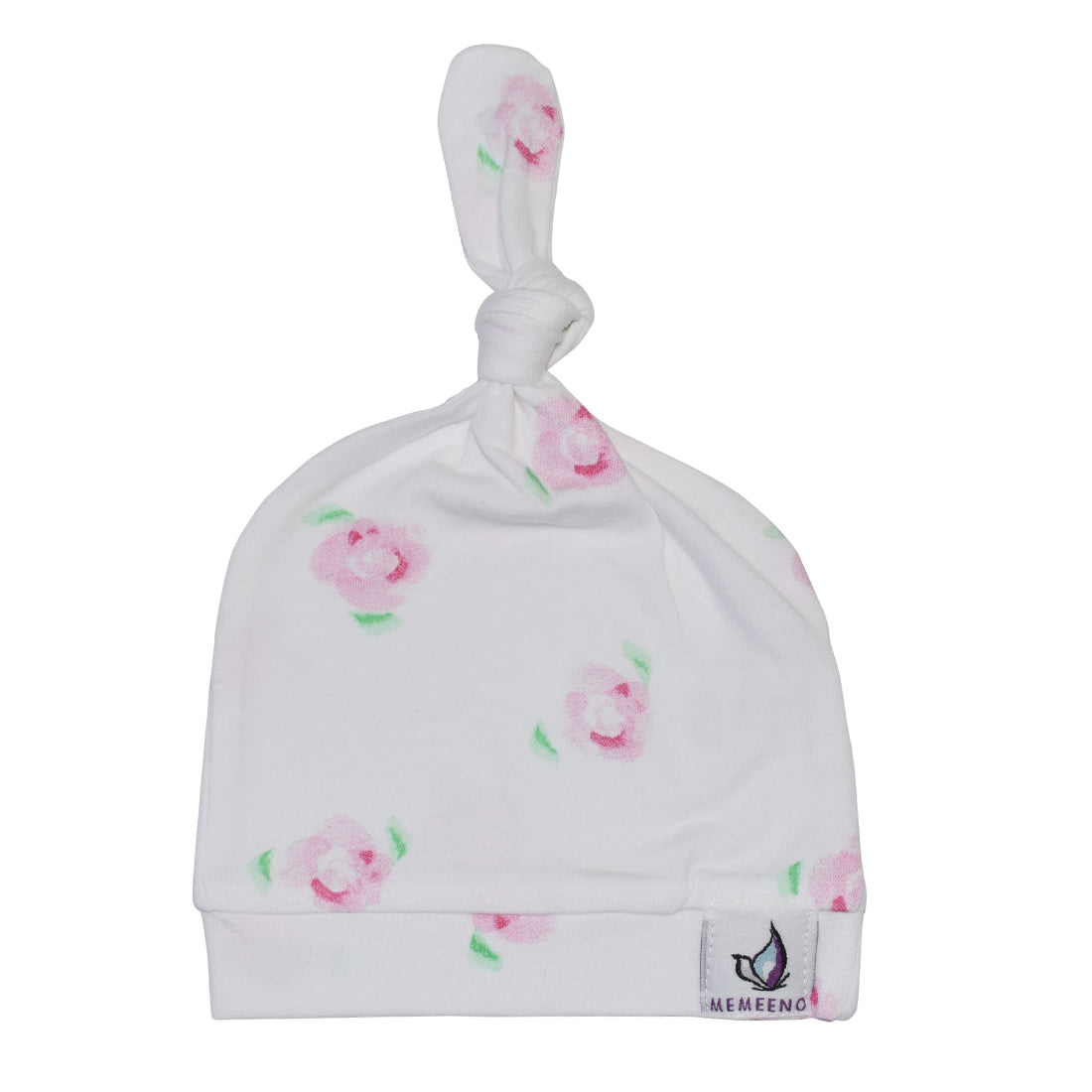 Newborn Top Knot Hat - Roses