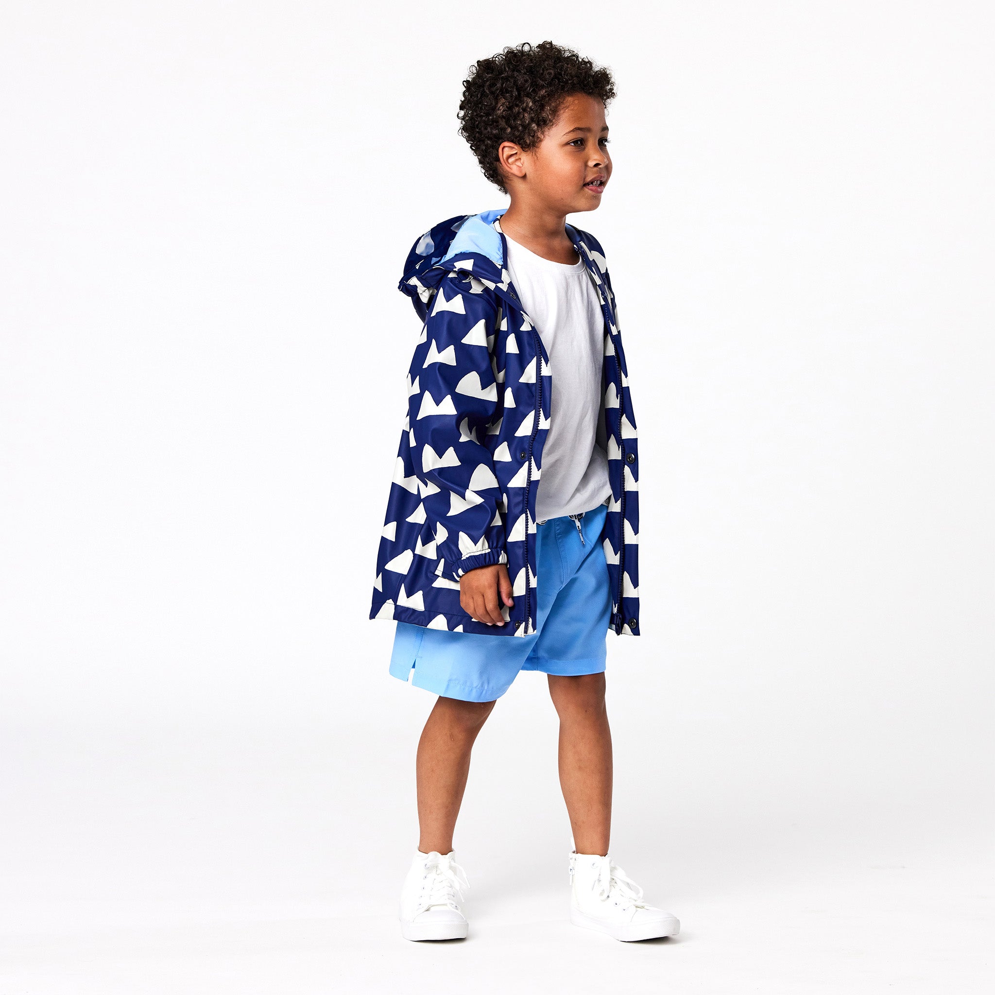 Navy Peak To Peak Recycled Waterproof Raincoat