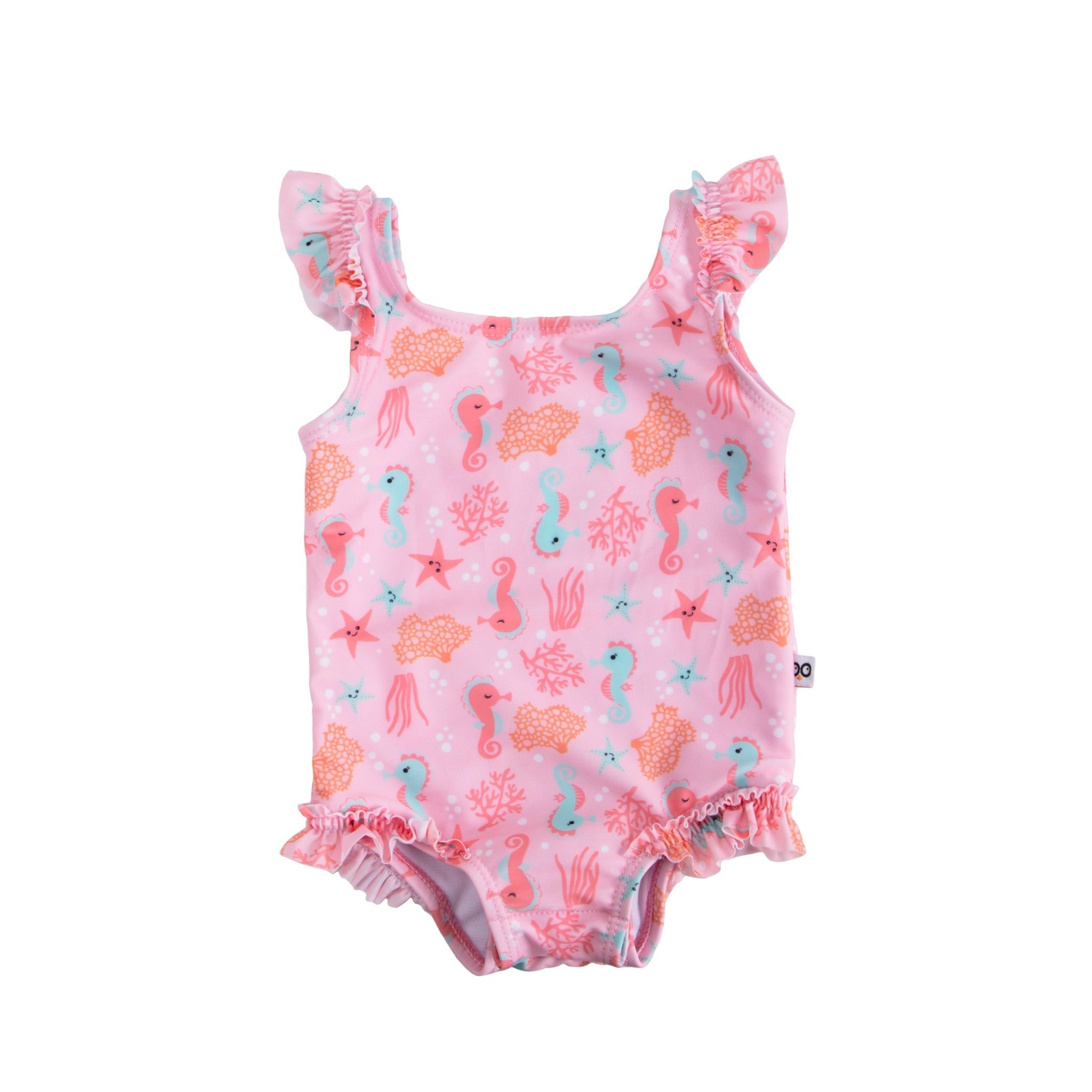 Baby Ruffled One Piece Swimsuit - Sally The Seahorse