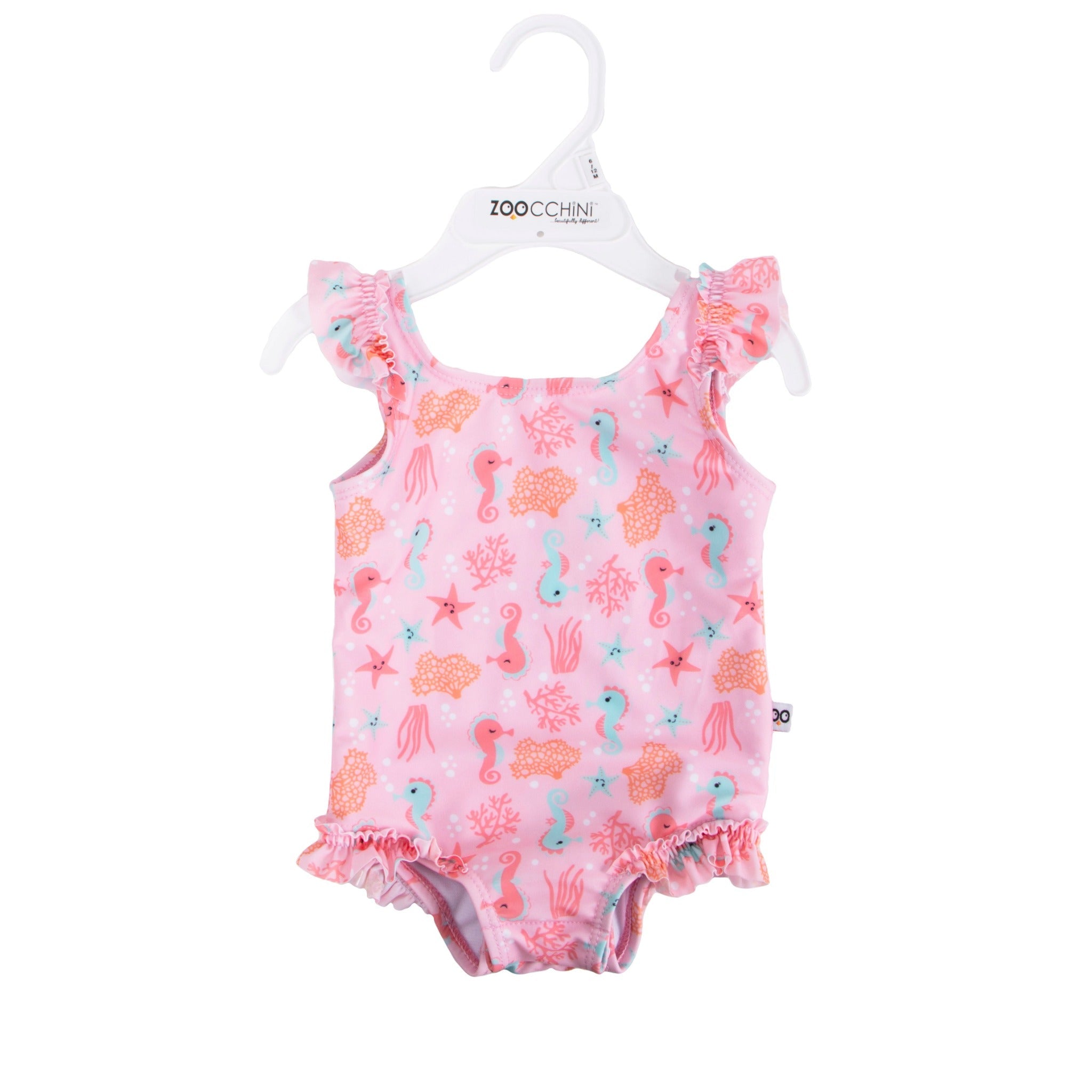 Baby Ruffled One Piece Swimsuit - Sally The Seahorse