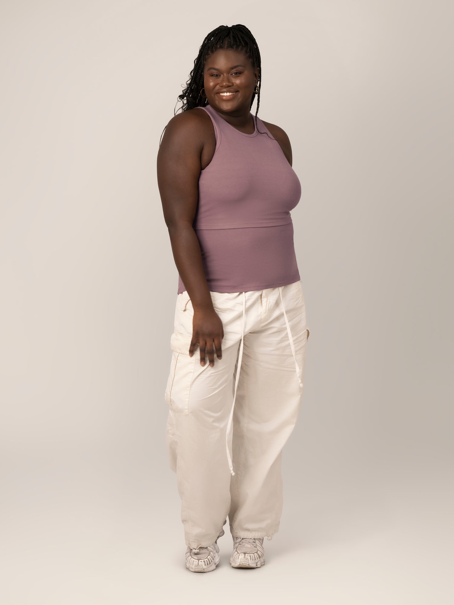 Ribbed Bamboo Racerback Nursing Tank | Twilight