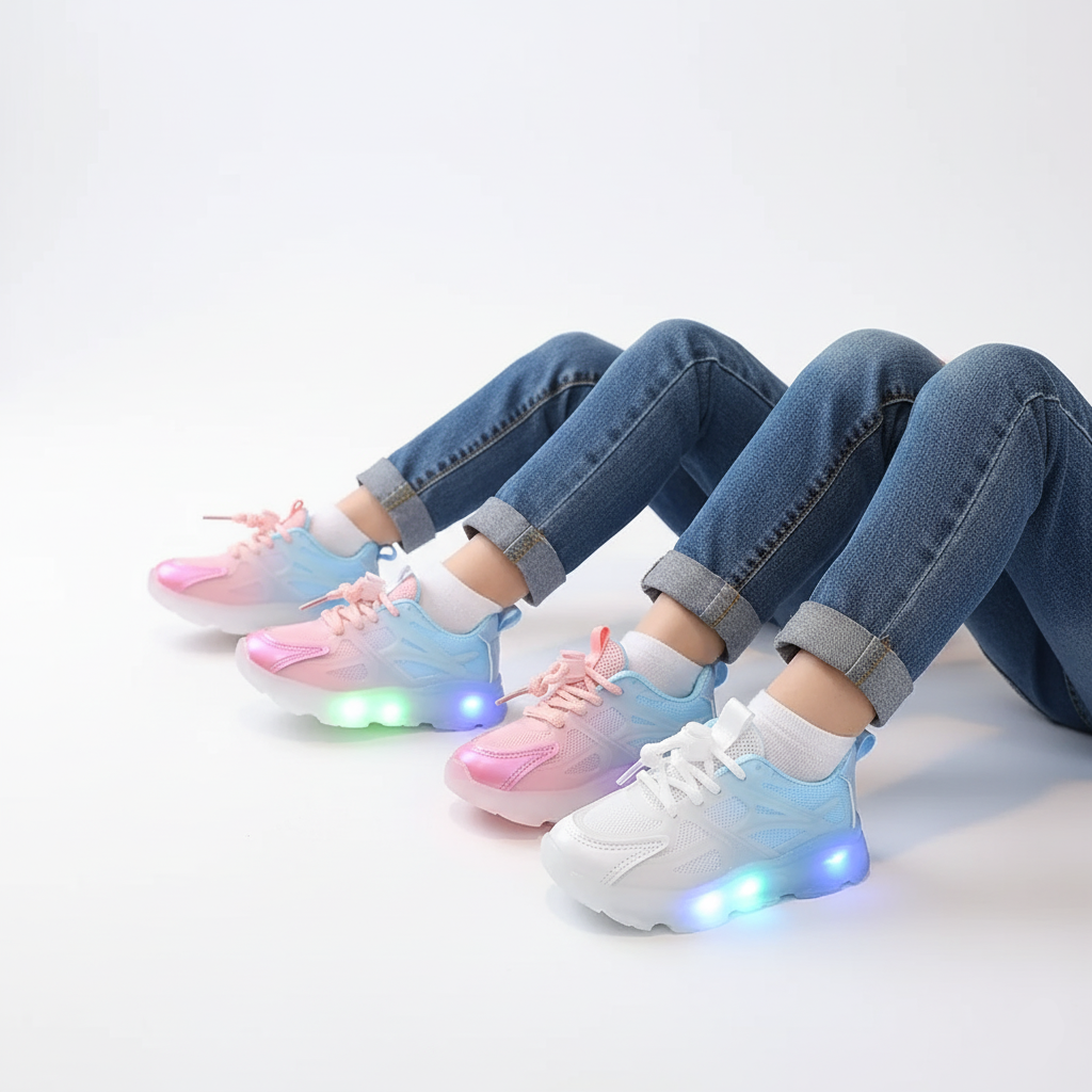 Rainbow Led Sneakers Ages 2–12 For Everyday Wear