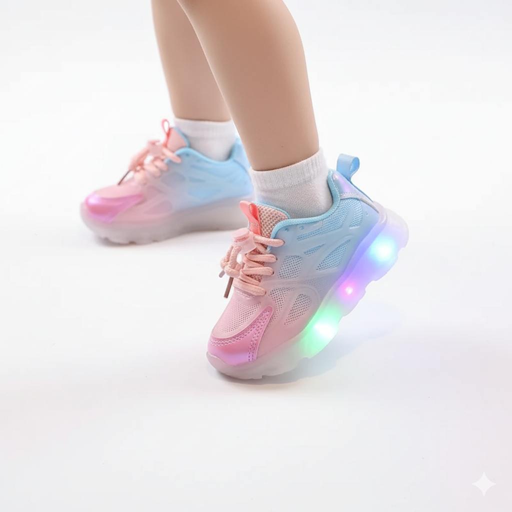 Rainbow Led Sneakers Ages 2–12 For Everyday Wear