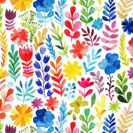 Rainbow Watercolor Floral Splash Mat - A Waterproof Catch-all For Highchair Spills And More!