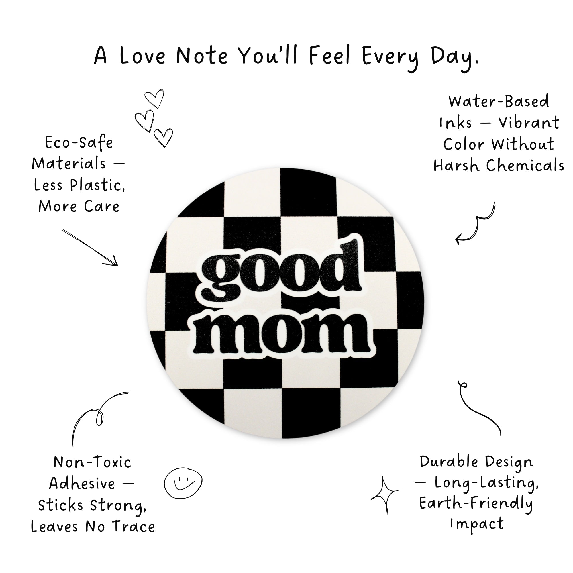 Good Mom Checkerboard Sticker