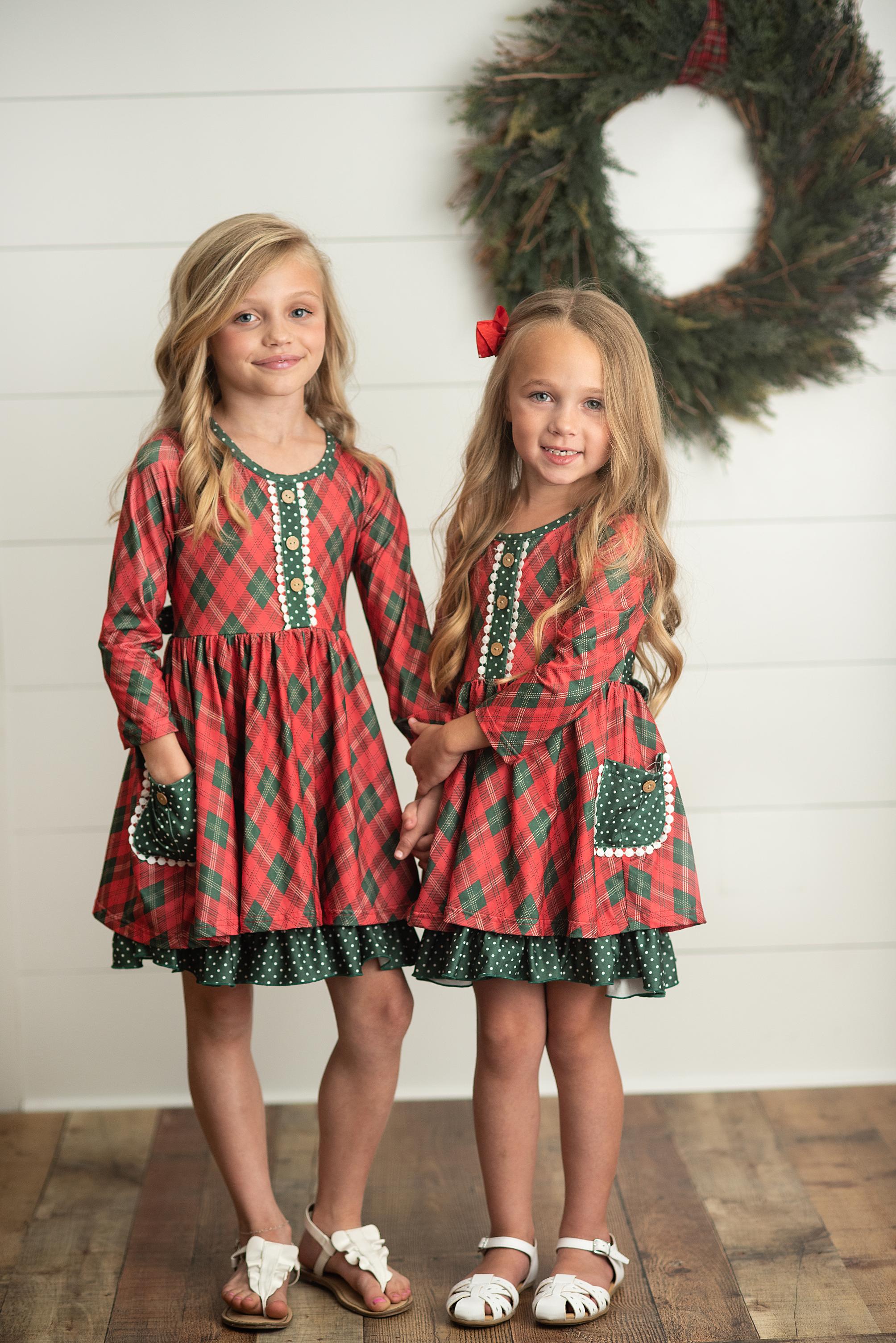 Red Green Plaid Dress