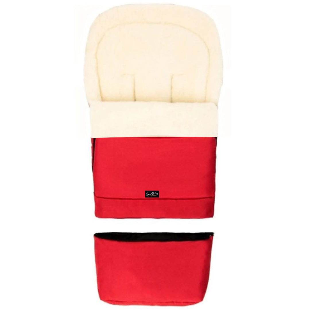 Red Organic Wool Adjustable Footmuff