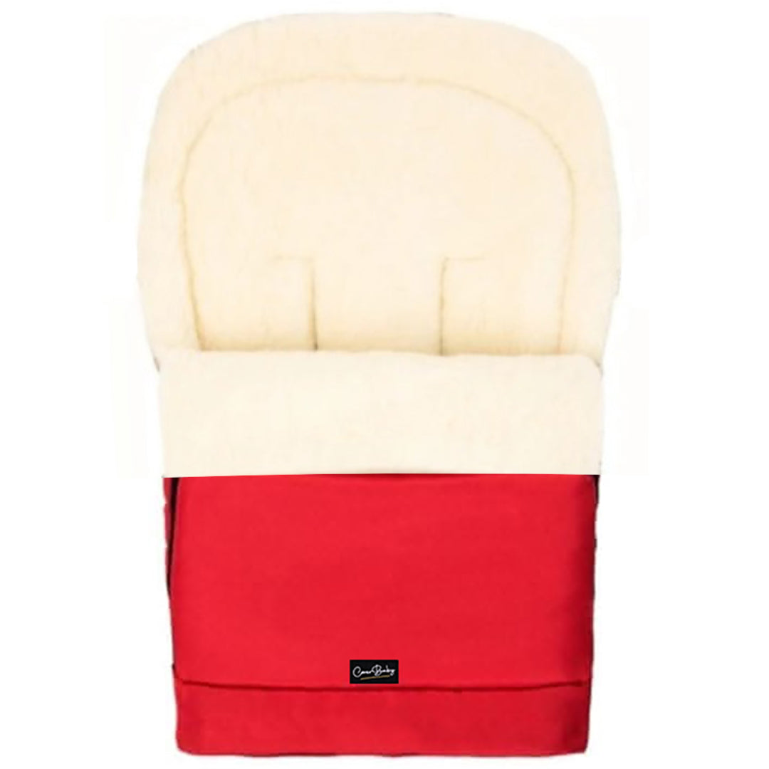 Red Organic Wool Adjustable Footmuff