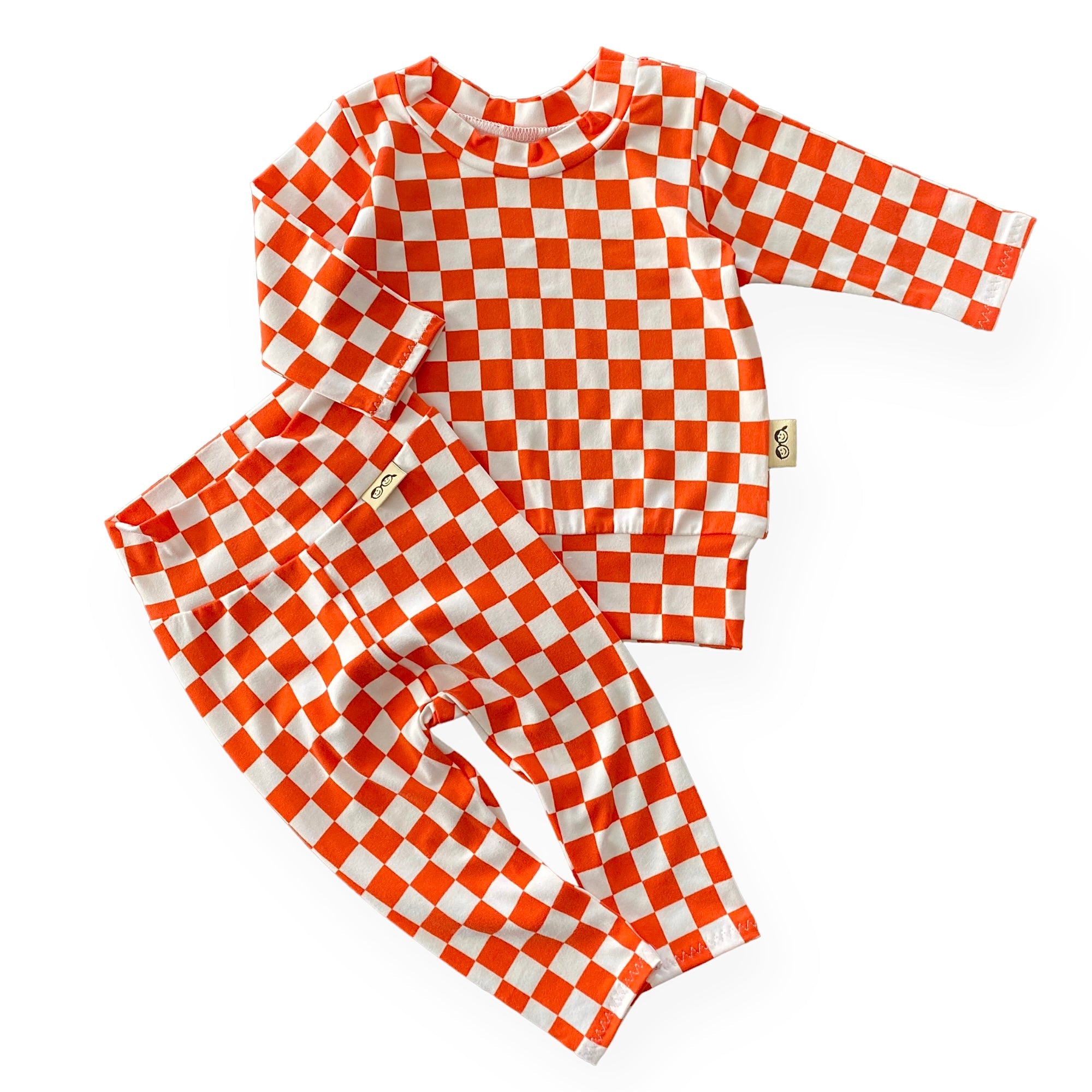 Orange Retro Checkered Lounge Set