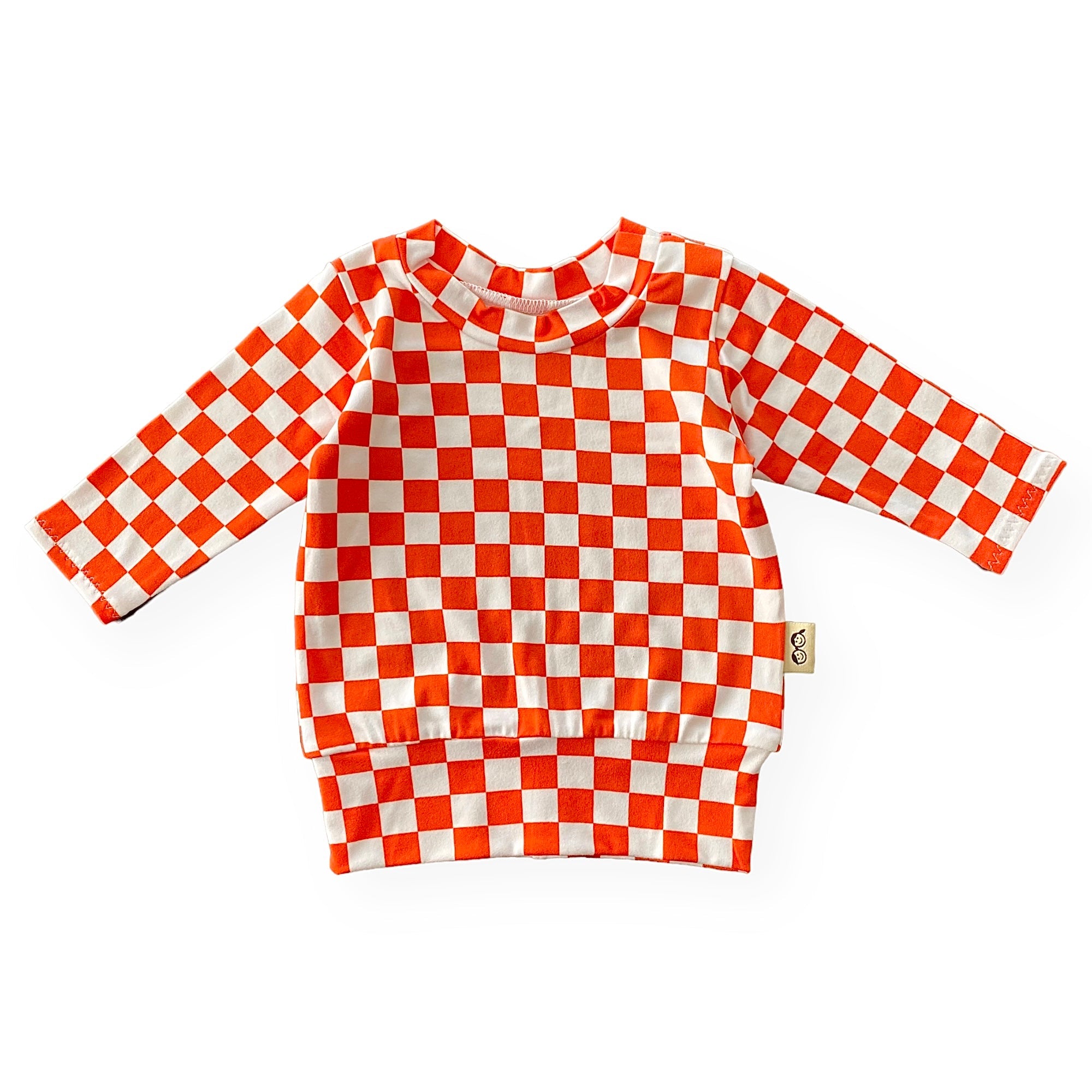 Orange Retro Checkered Lounge Top