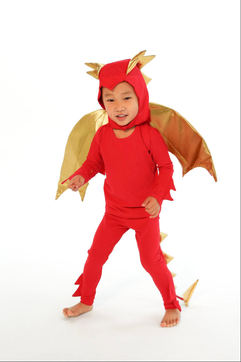 Sunfire Red Dragon With Gold Wings