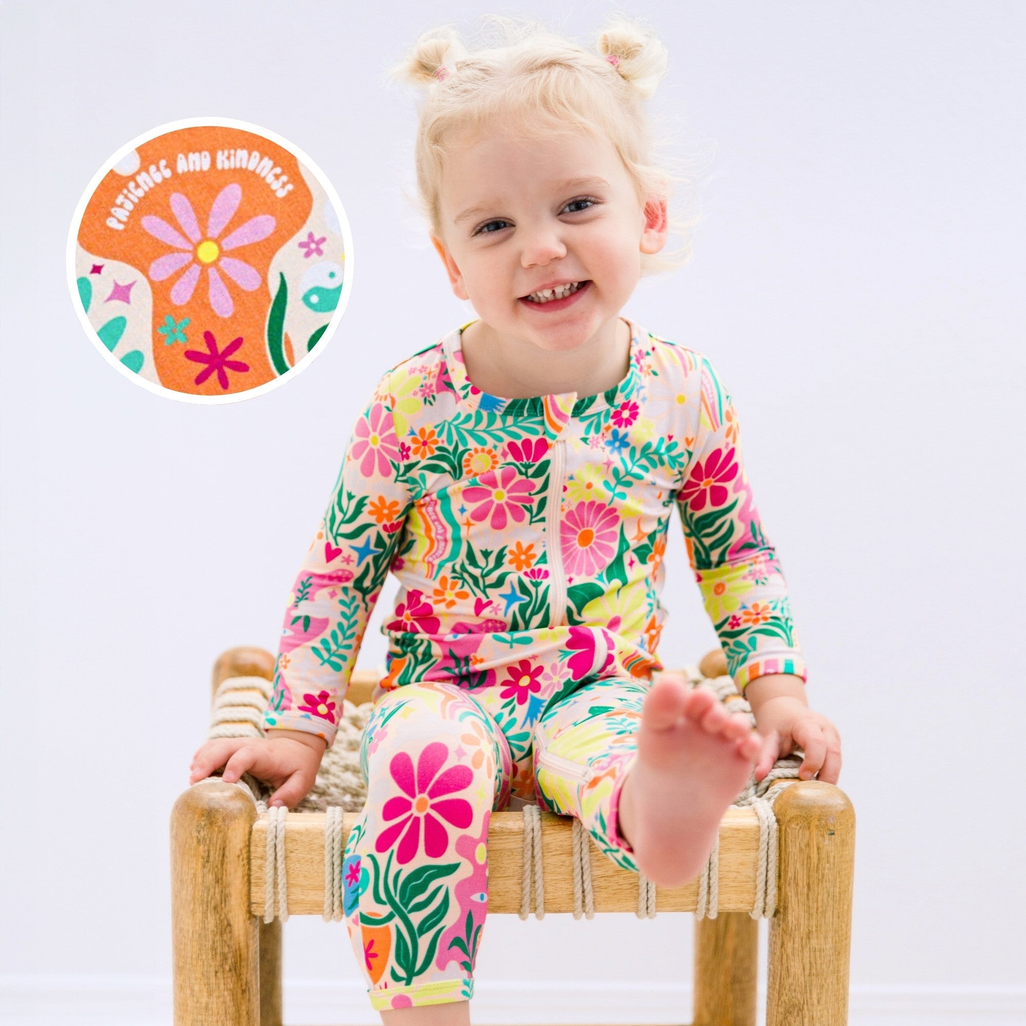 The Second-skin Footless Romper | Rainbow Daisy Babe