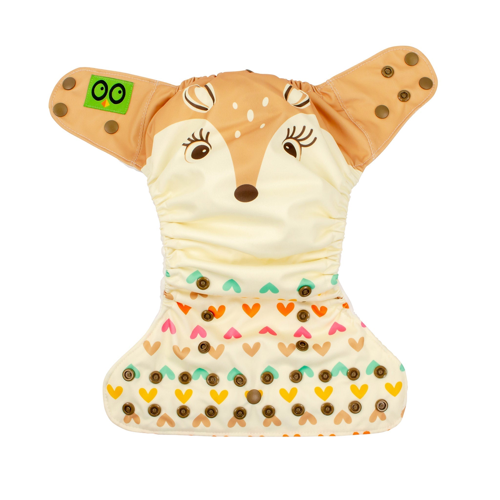 Baby/toddler Reusable Cloth Pocket Diaper (+2 Inserts) - Fiona The Fawn
