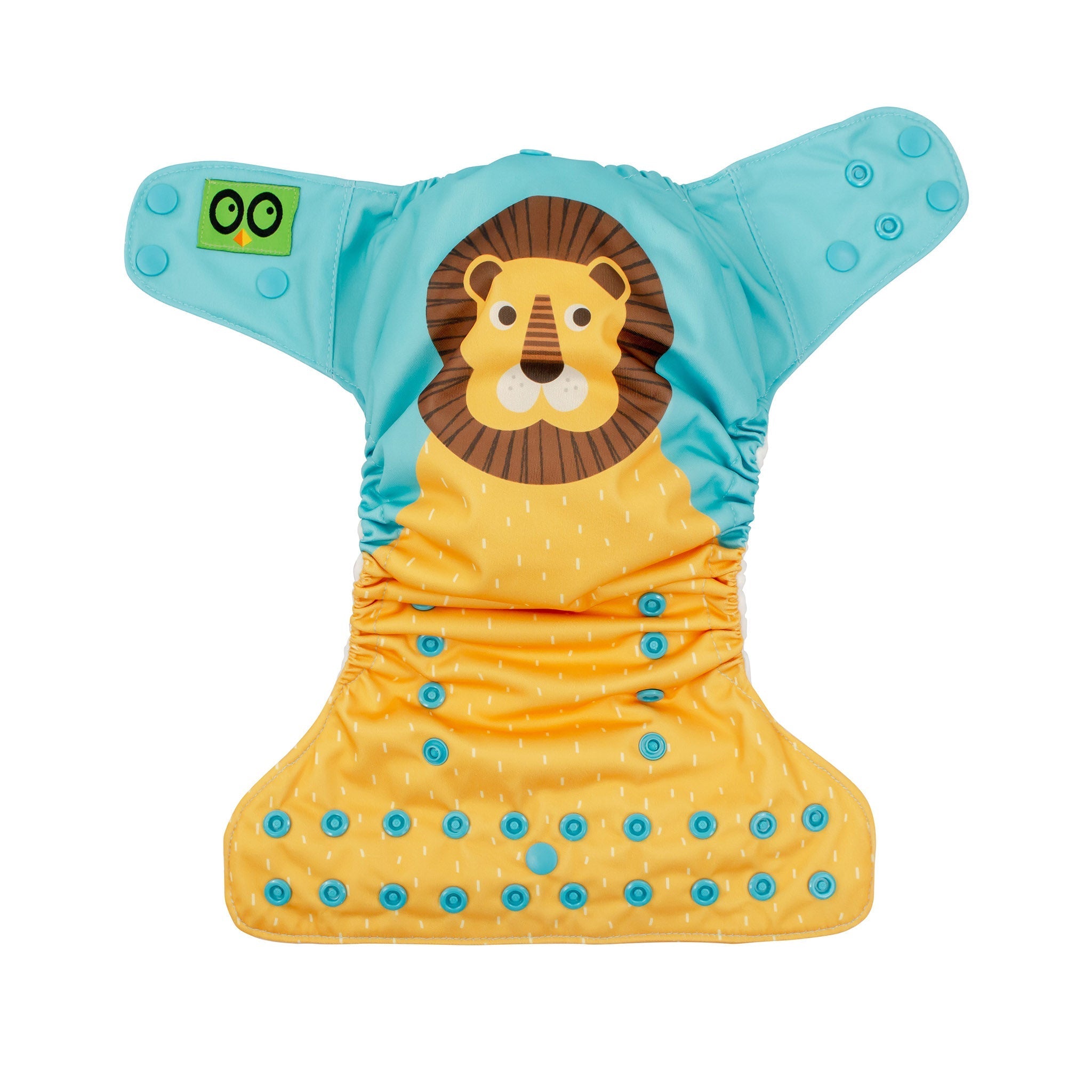 Baby/toddler Reusable Cloth Pocket Diaper (+2 Inserts) - Leo The Lion