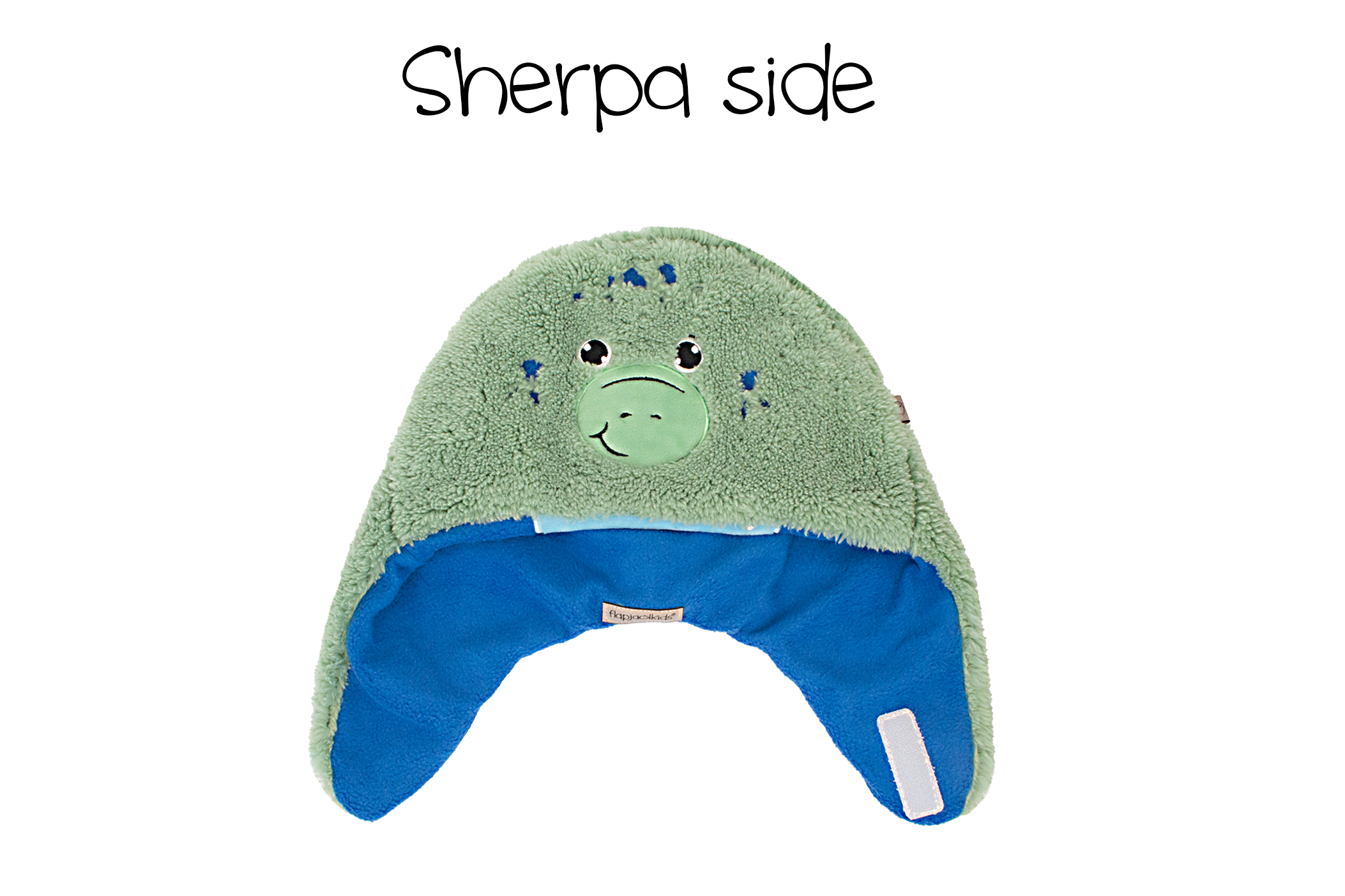 Baby/kids Reversible Sherpa Hat - Dino Green