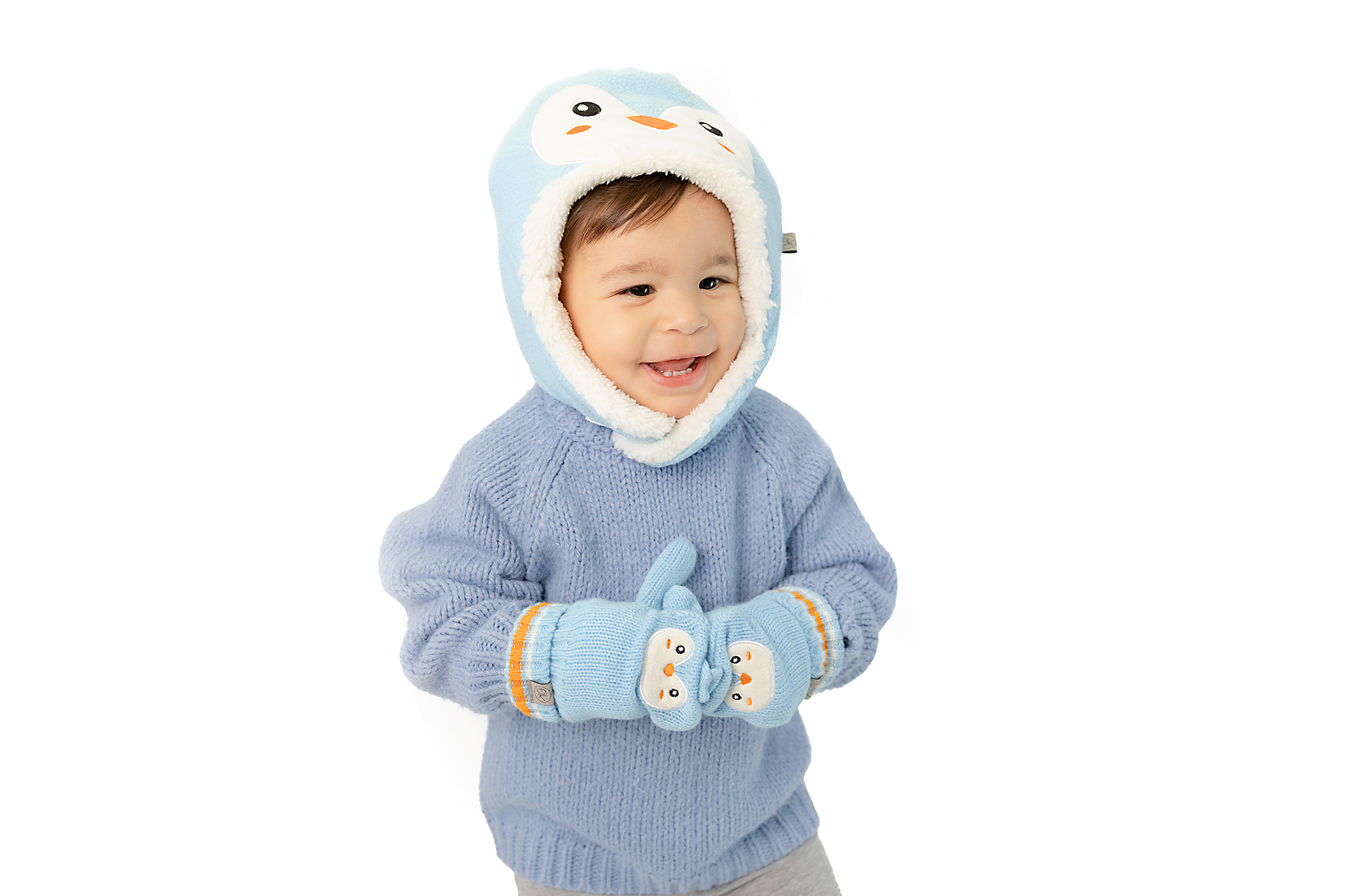 Baby/kids Reversible Sherpa Hat - Penguin/polar Bear
