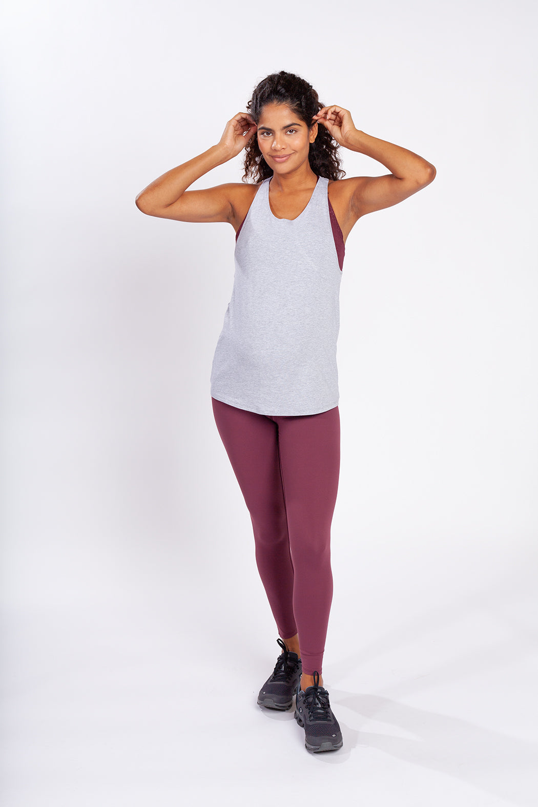 Rhett Ruched Back Tank In Grey